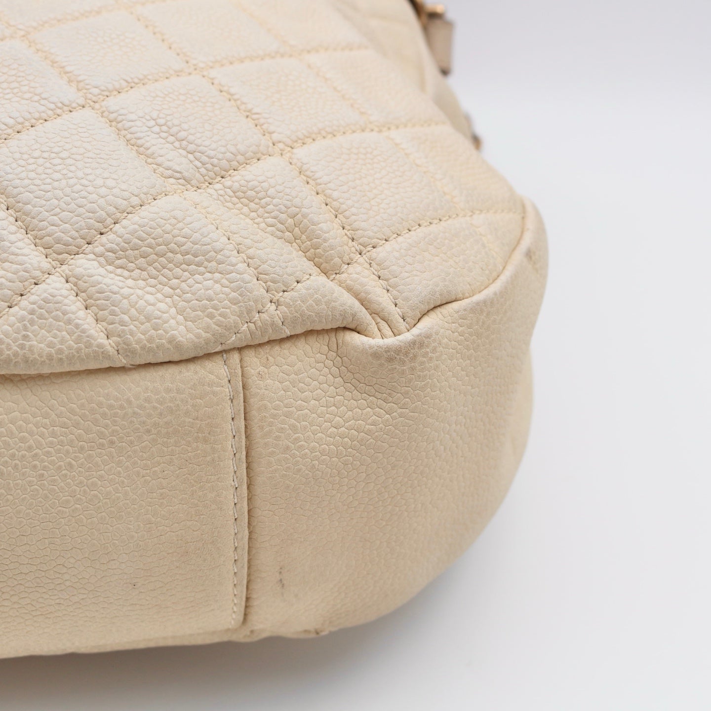 Chanel Cloud Tote Beige Calfskin Aged Gold CC 2Way Large Tote Bag[Used]