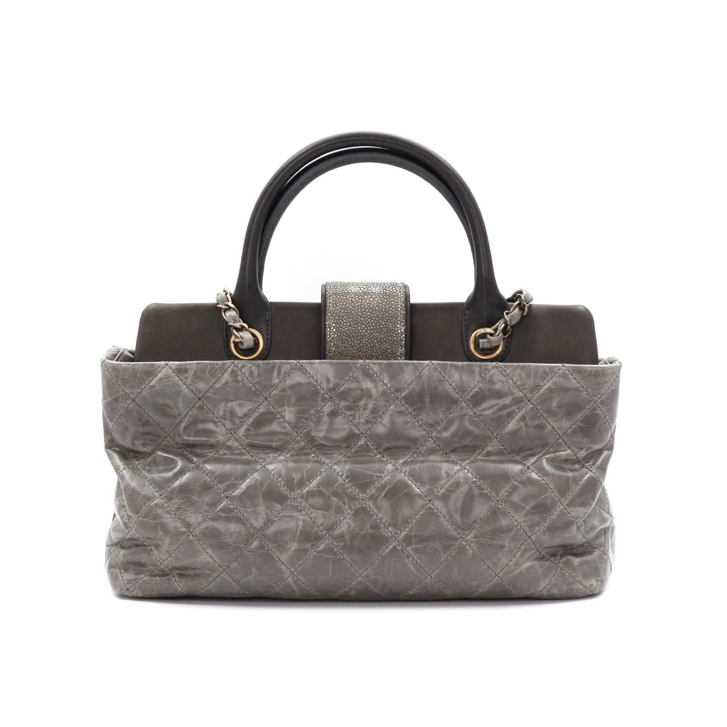 CHANEL Métiers d'Art Ruched Calfskin & Stingray 2-Way Tote Bag [Used]