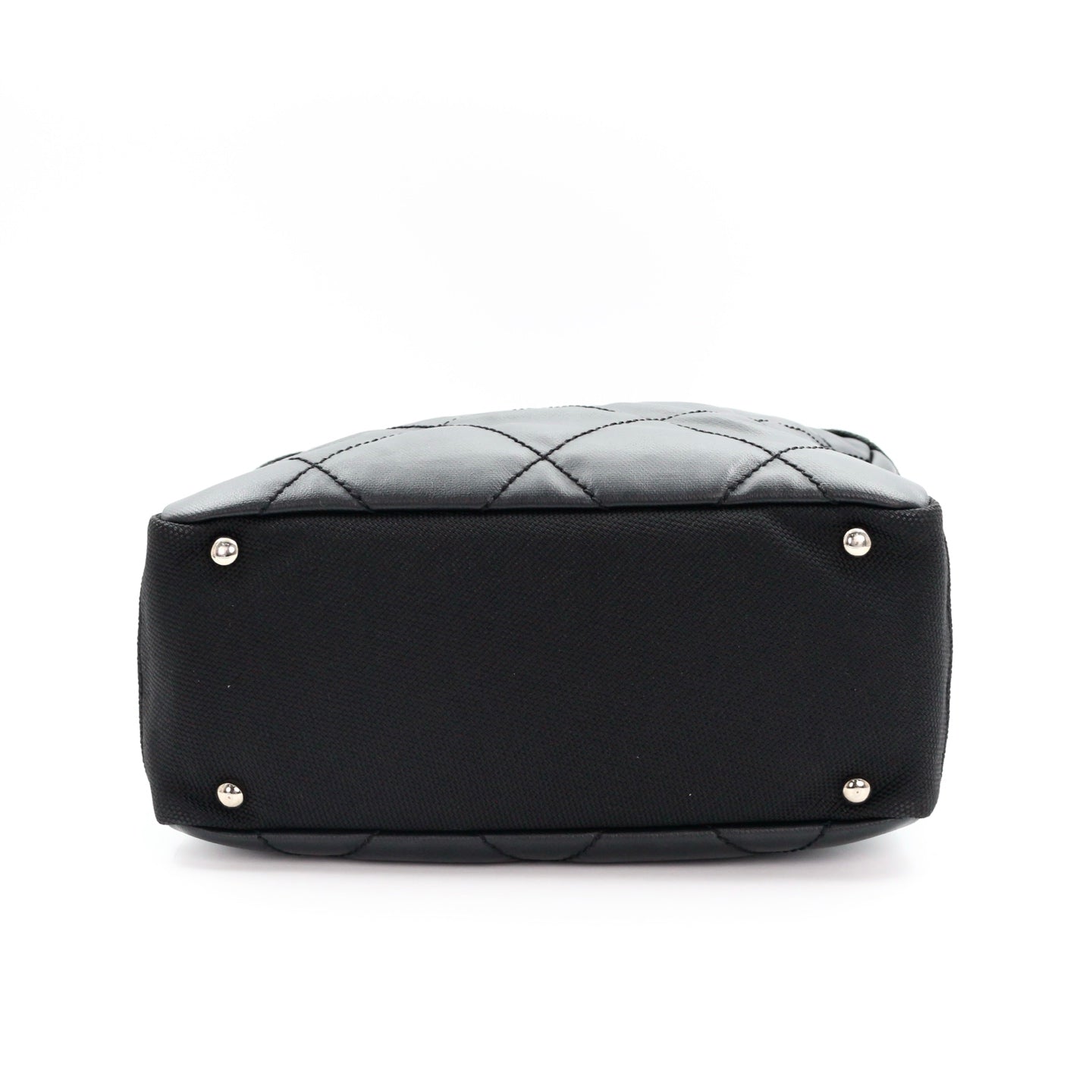CHANEL Black Calfskin Leather & Canvas Tote Bag [Used]