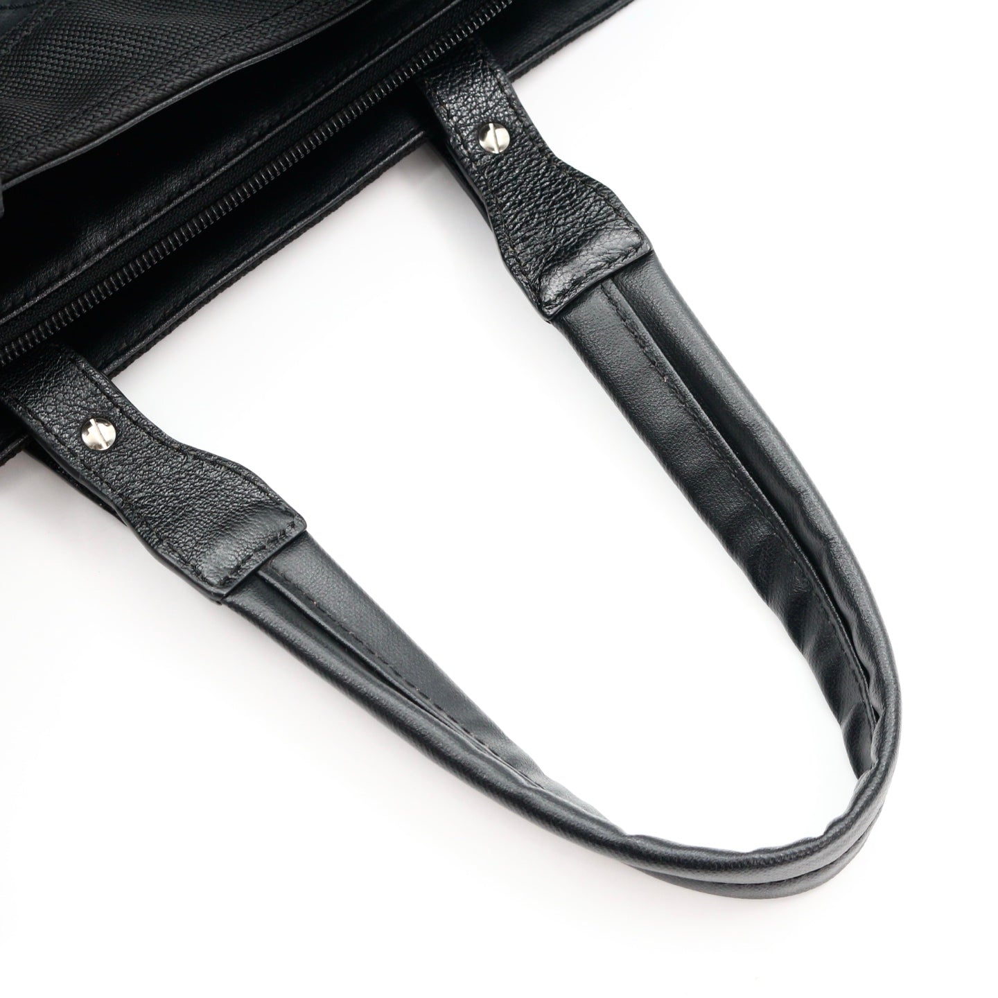 CHANEL Black Calfskin Leather & Canvas Tote Bag [Used]