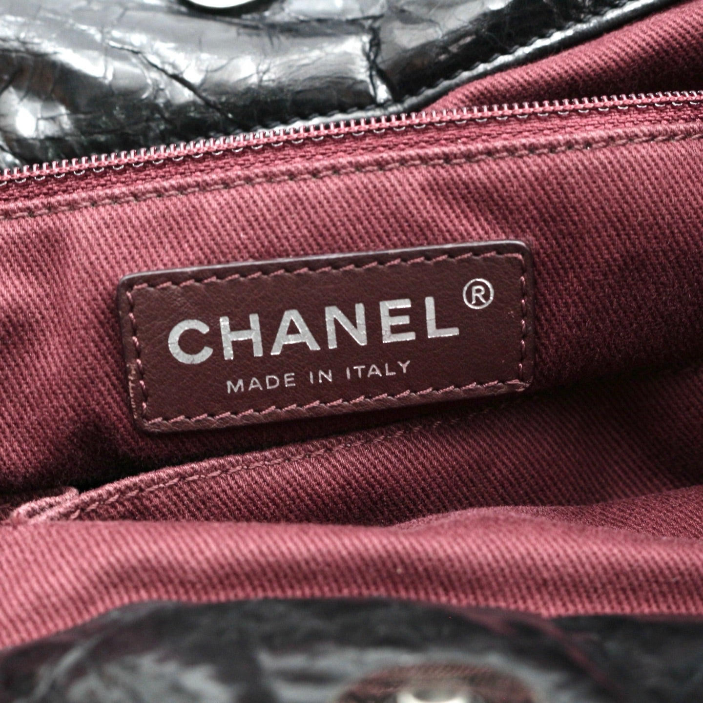 CHANEL Dark Green Iridescent Calfskin 2-Way Tote Bag [Used]