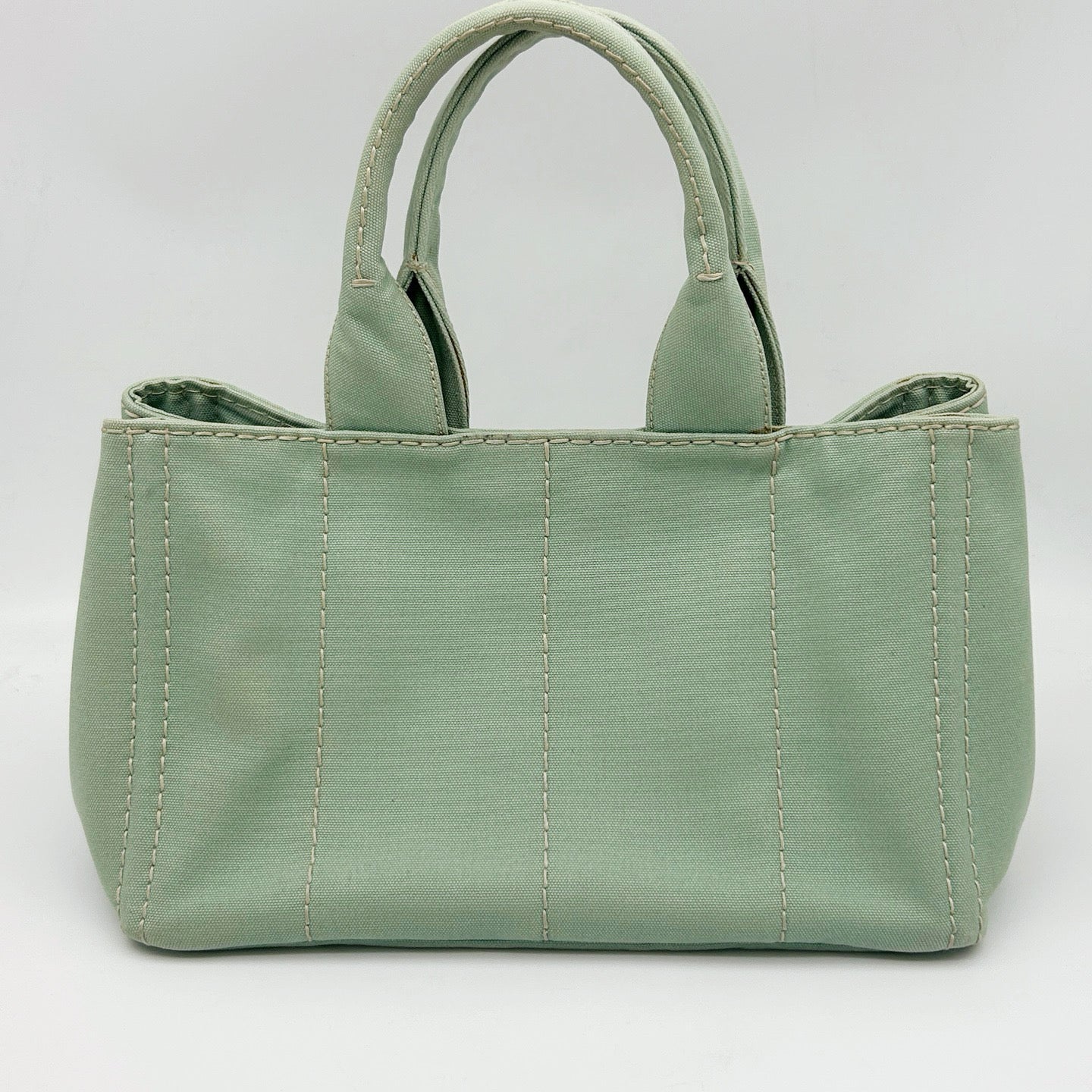 Prada Mint Green Canvas Large Tote Bag [Used]