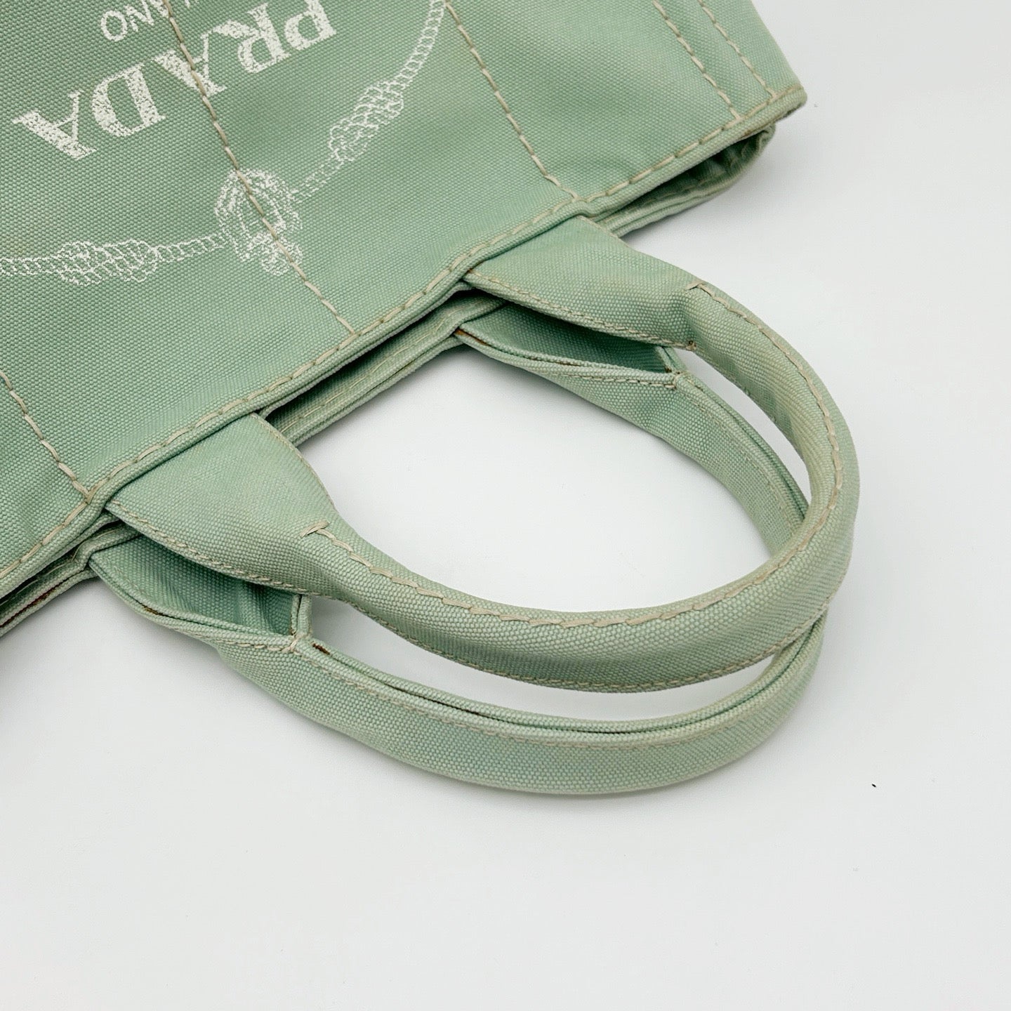 Prada Mint Green Canvas Large Tote Bag [Used]