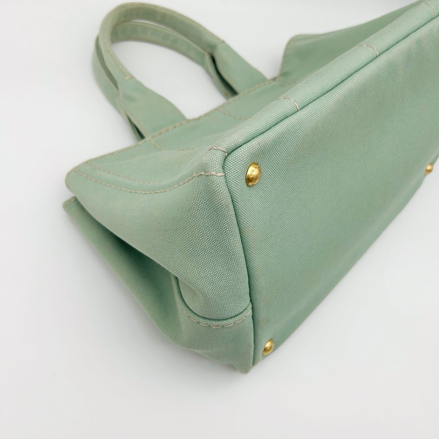Prada Mint Green Canvas Large Tote Bag [Used]