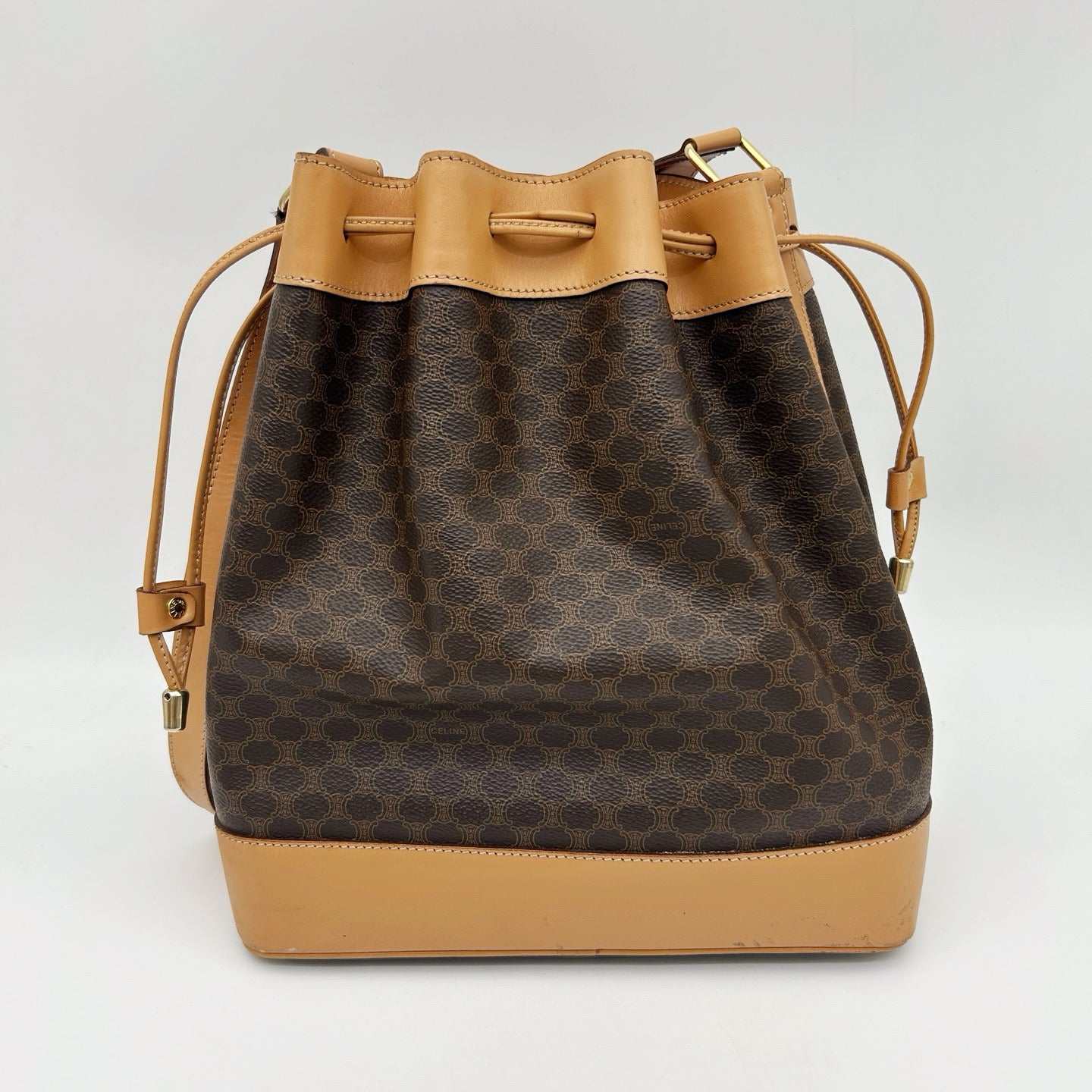 CELINE Macadam Canvas Drawstring Bucket Bag with Pouch [Used]