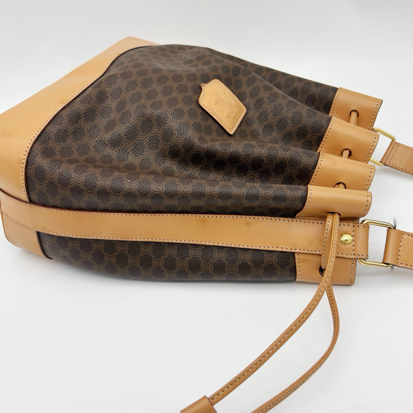 CELINE Macadam Canvas Drawstring Bucket Bag with Pouch [Used]