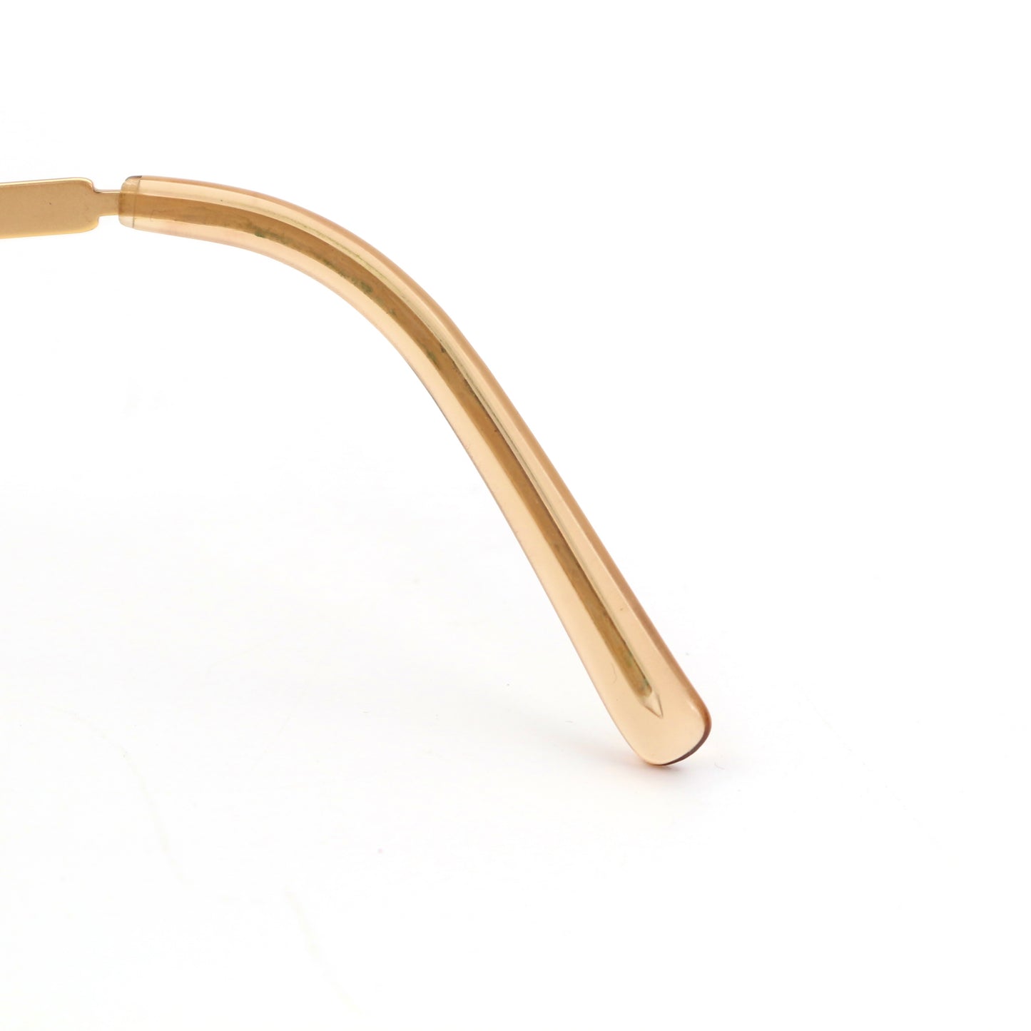CHANEL Gold Brown Y2K Rimless CC Logo Sunglasses [Used]