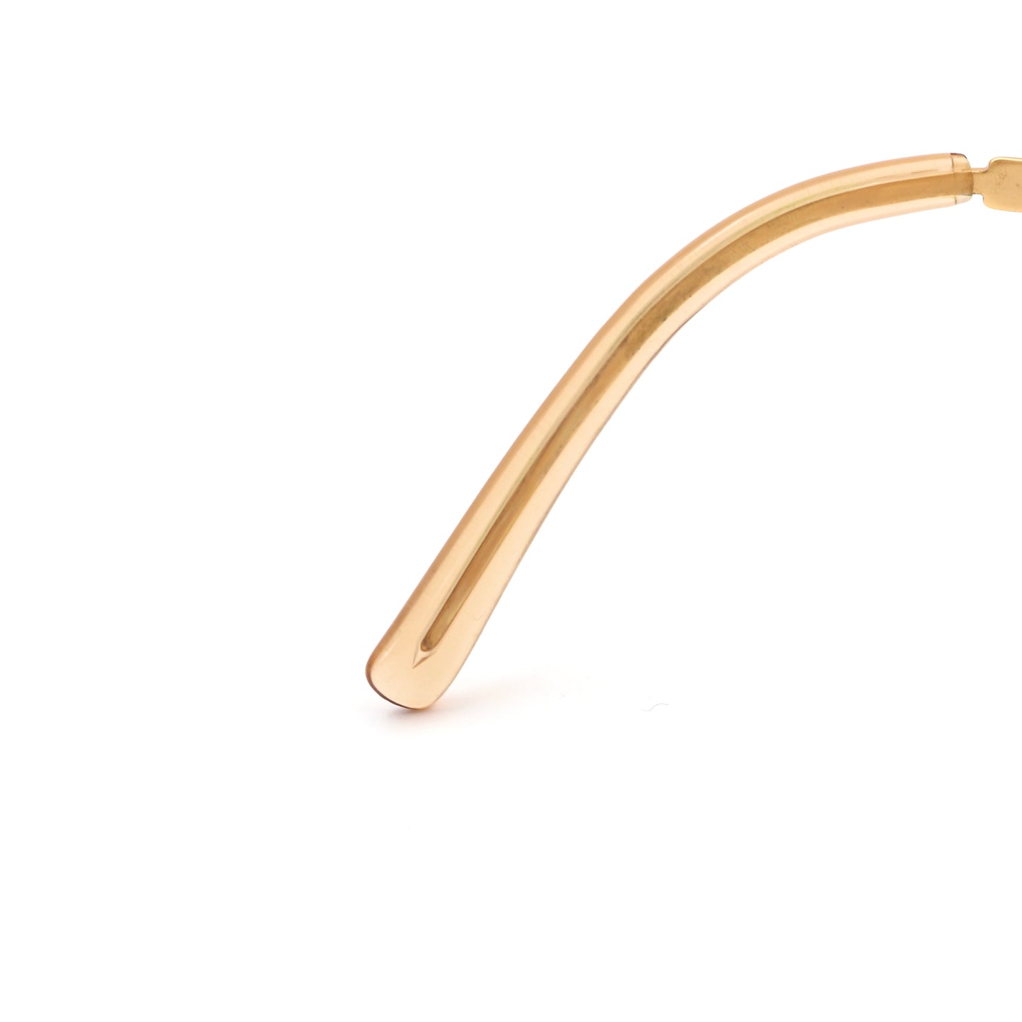 CHANEL Gold Brown Y2K Rimless CC Logo Sunglasses [Used]