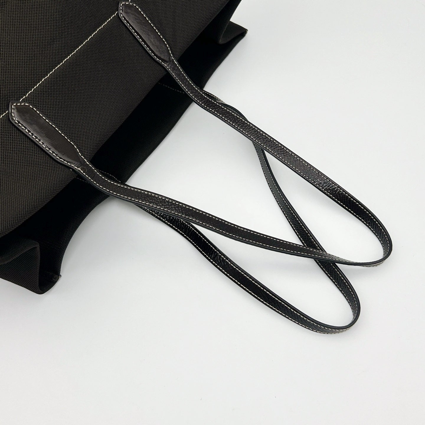 PRADA Dark Grey Brown Canvas Large Tote Bag [Used]