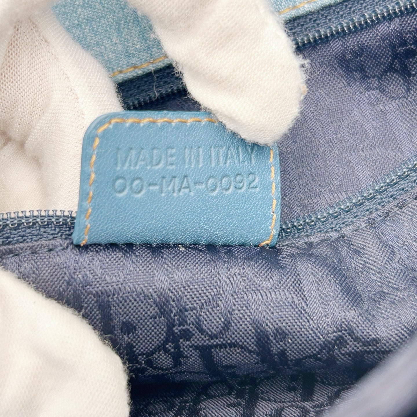 Christian Dior Light Blue Denim Ballet Lace-Up Saddle Shoulder Bag [Used]