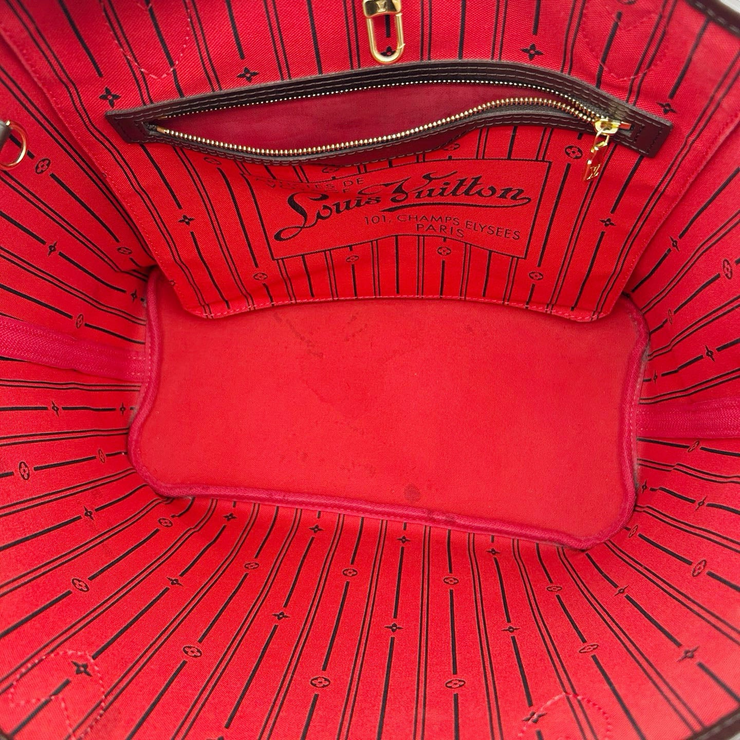 LOUIS VUITTON Damier Ebene Neverfull MM Tote Bag [Used]