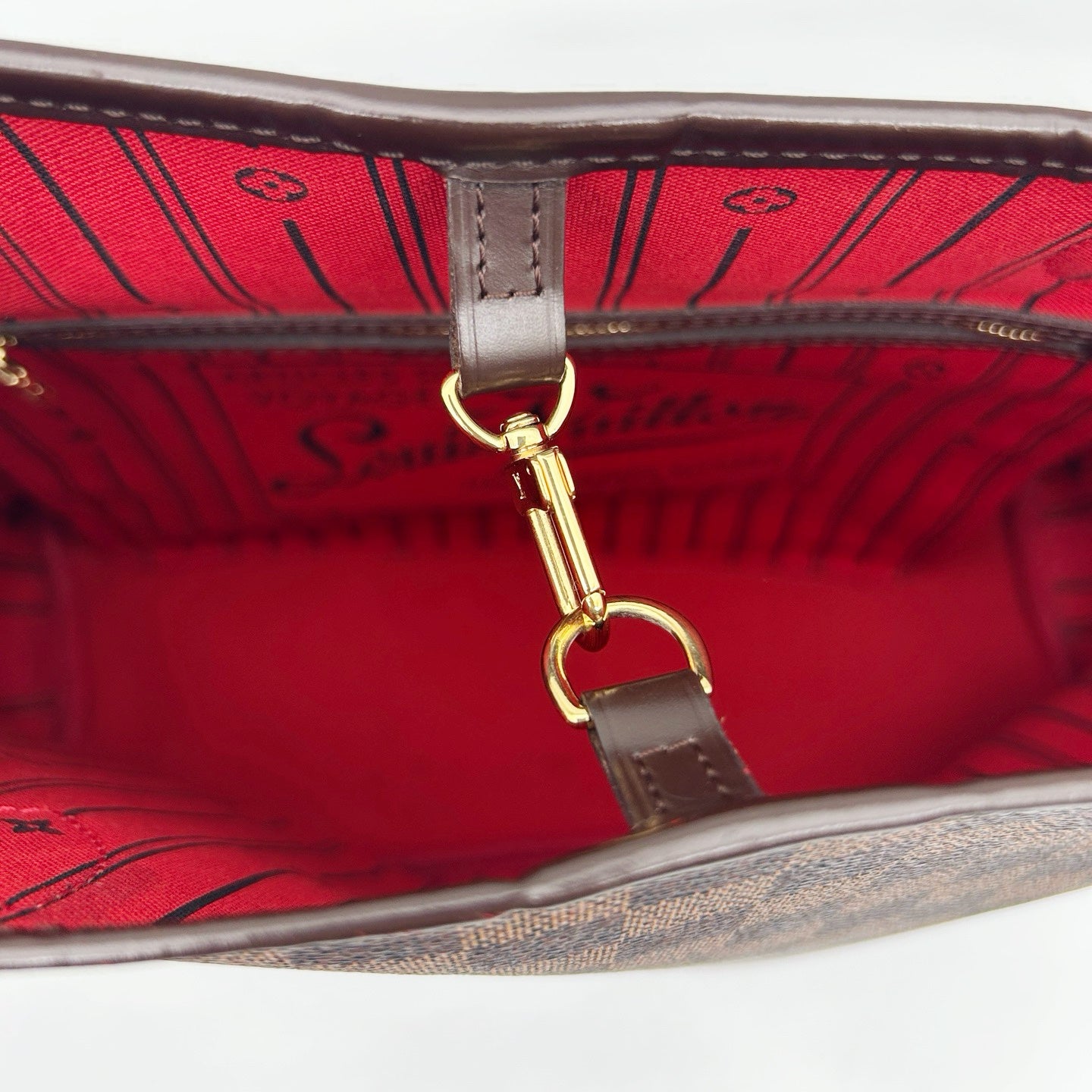 LOUIS VUITTON Damier Ebene Neverfull MM Tote Bag [Used]