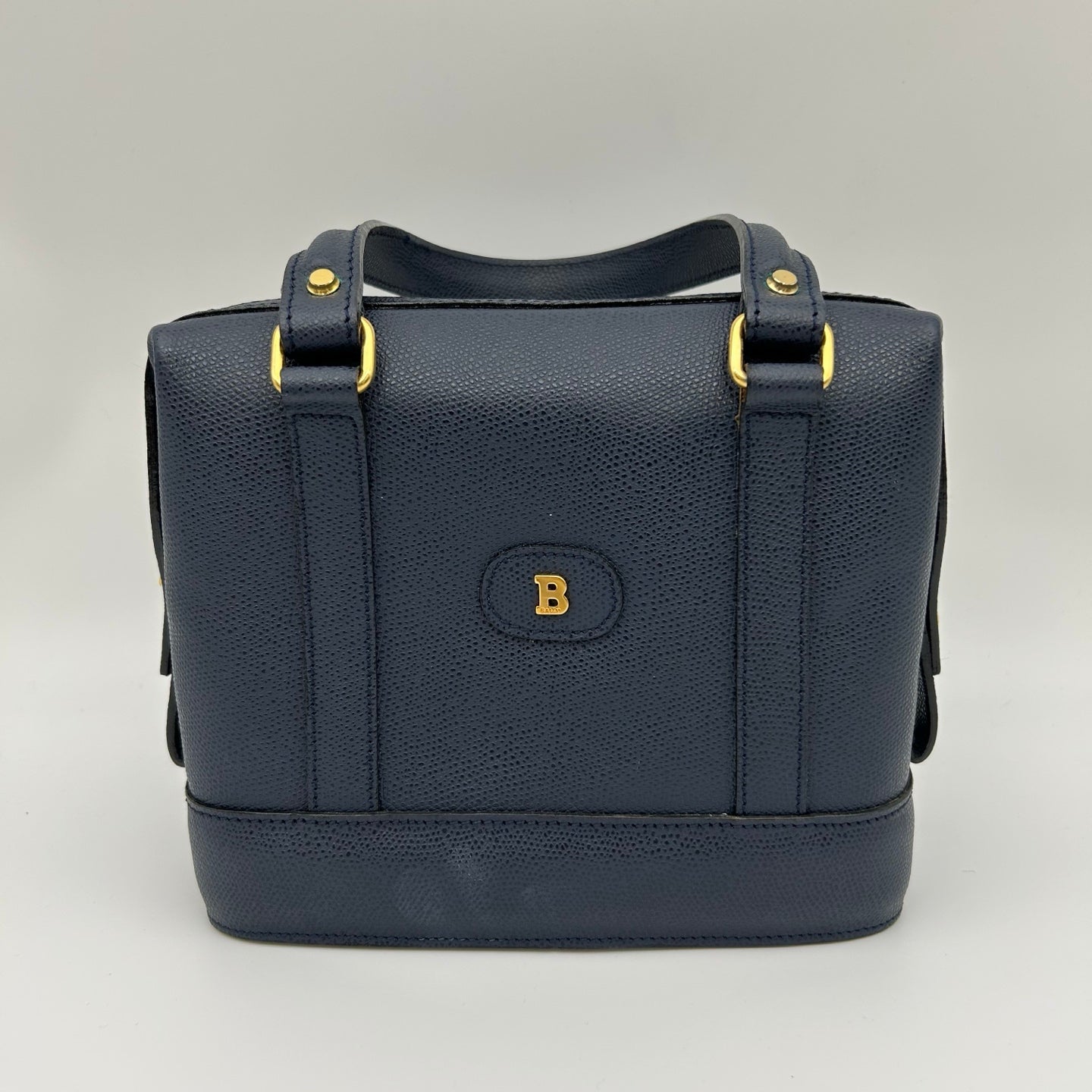 BALLY Blue Leather Top Handle Box Bag [Used]
