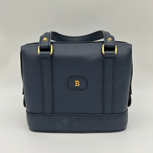 BALLY Blue Leather Top Handle Box Bag [Used]
