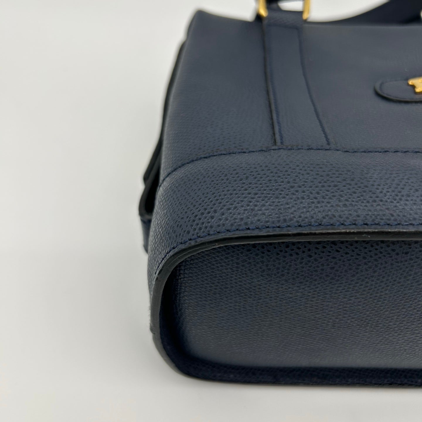 BALLY Blue Leather Top Handle Box Bag [Used]