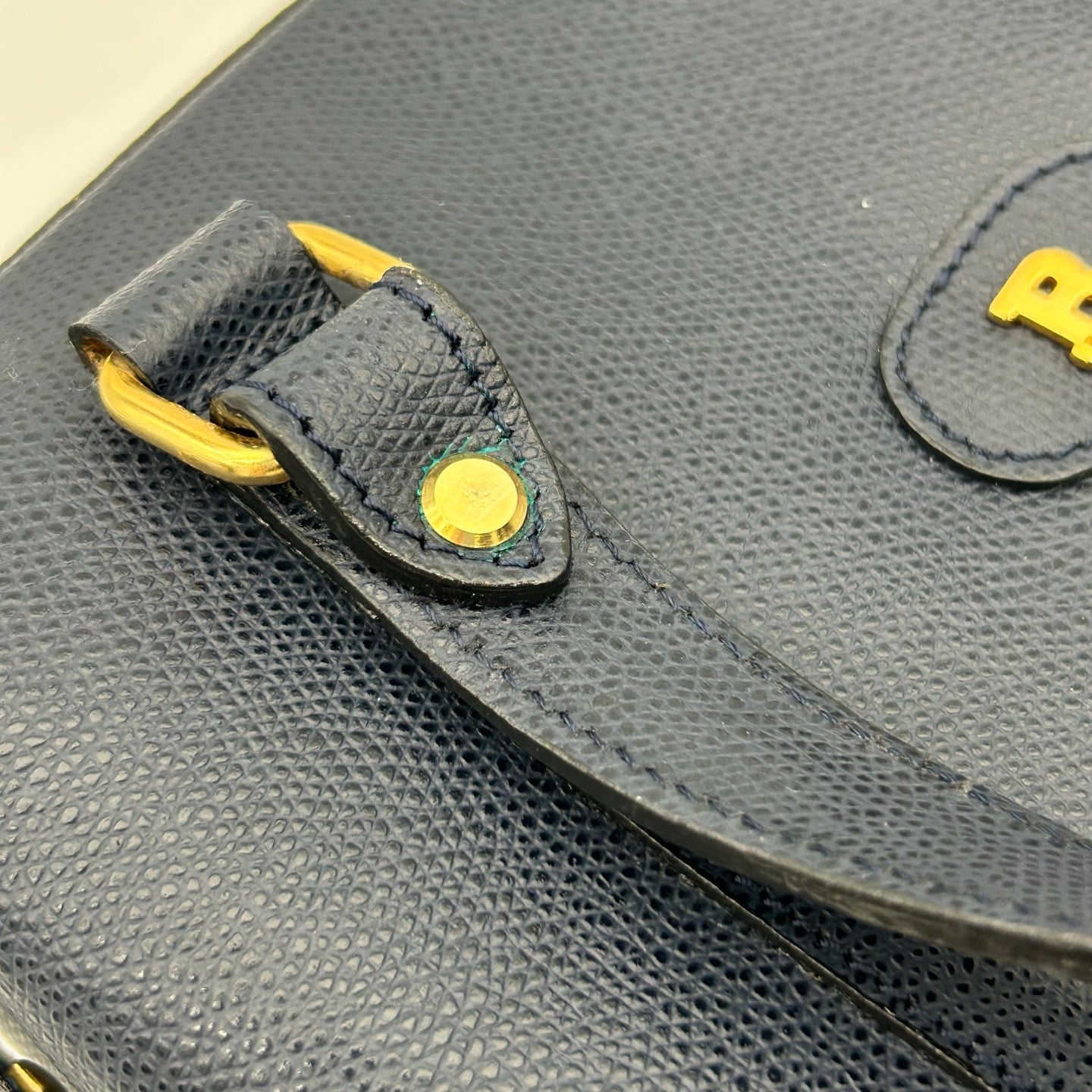 BALLY Blue Leather Top Handle Box Bag [Used]