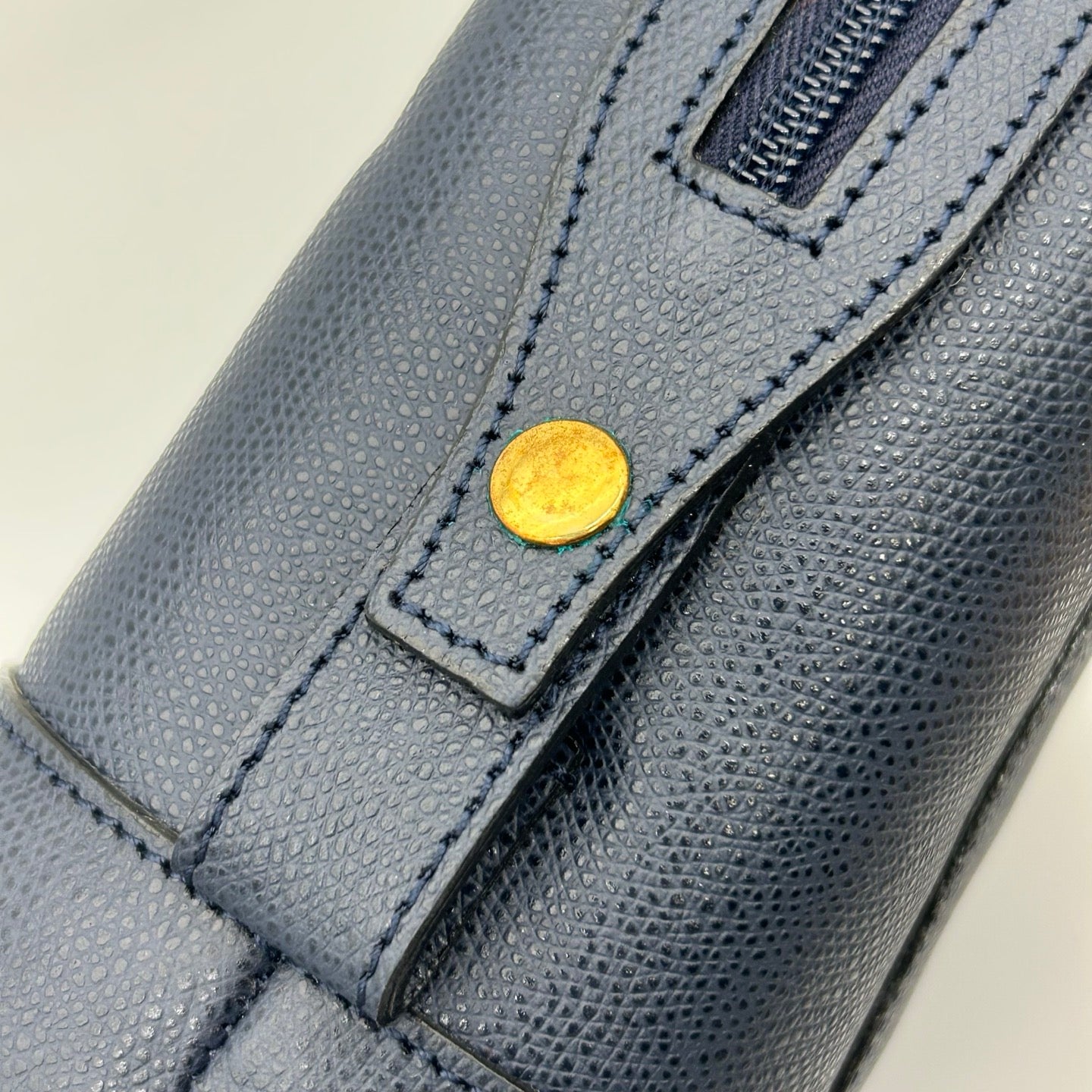 BALLY Blue Leather Top Handle Box Bag [Used]