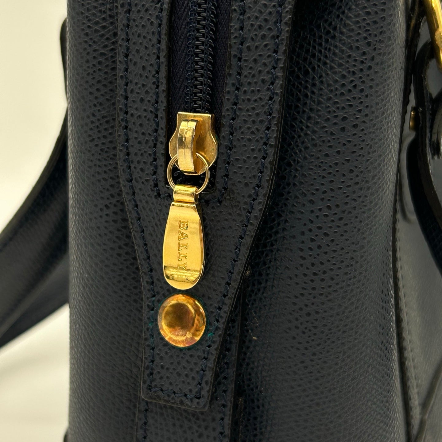 BALLY Blue Leather Top Handle Box Bag [Used]