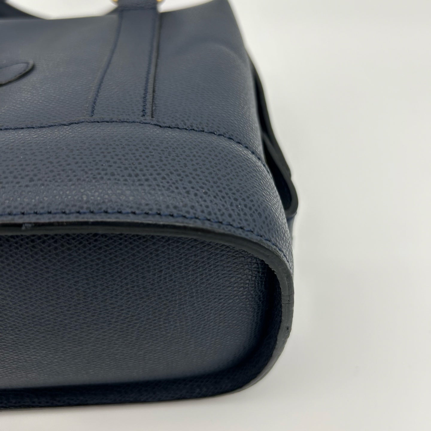 BALLY Blue Leather Top Handle Box Bag [Used]