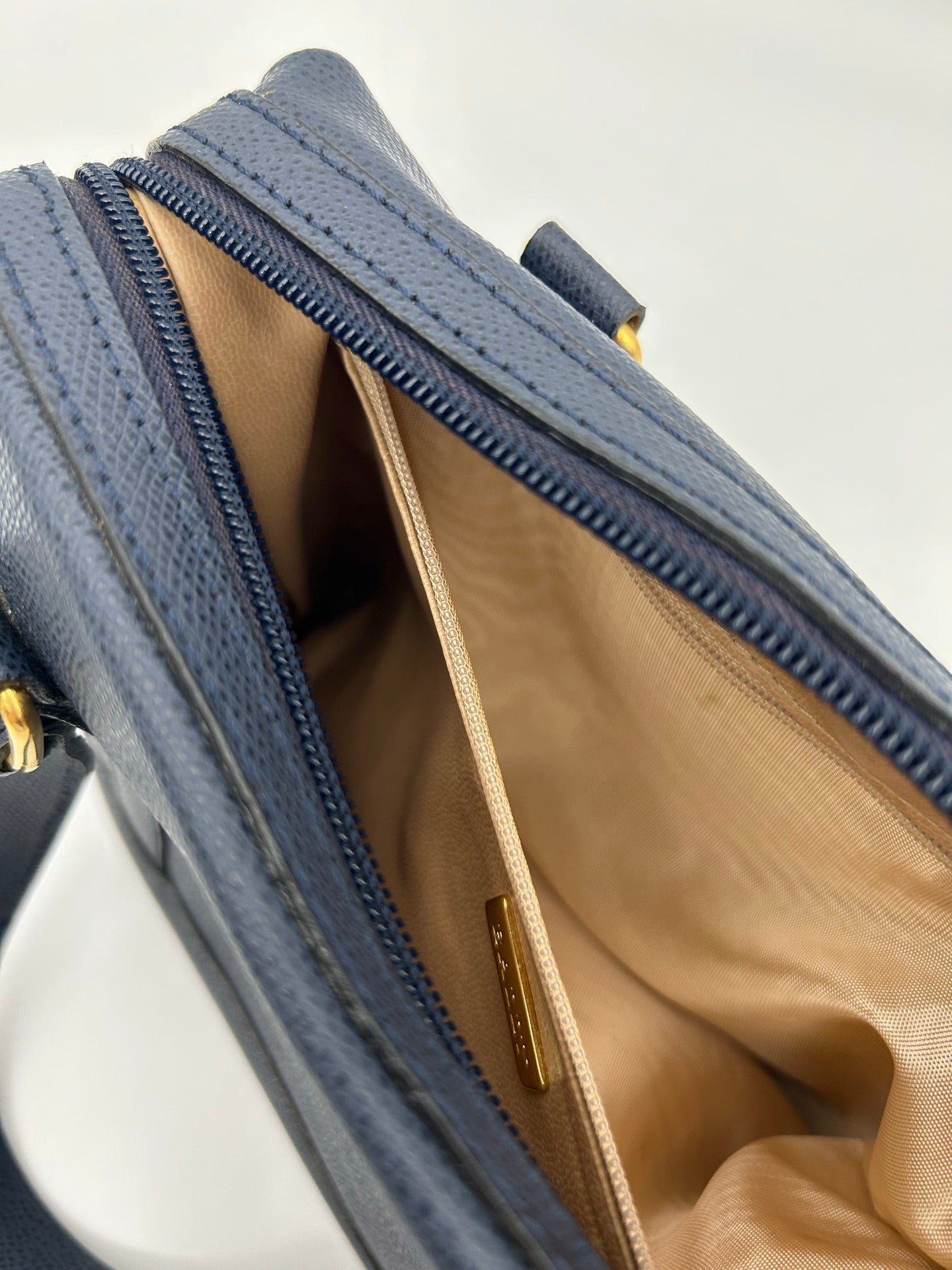 BALLY Blue Leather Top Handle Box Bag [Used]