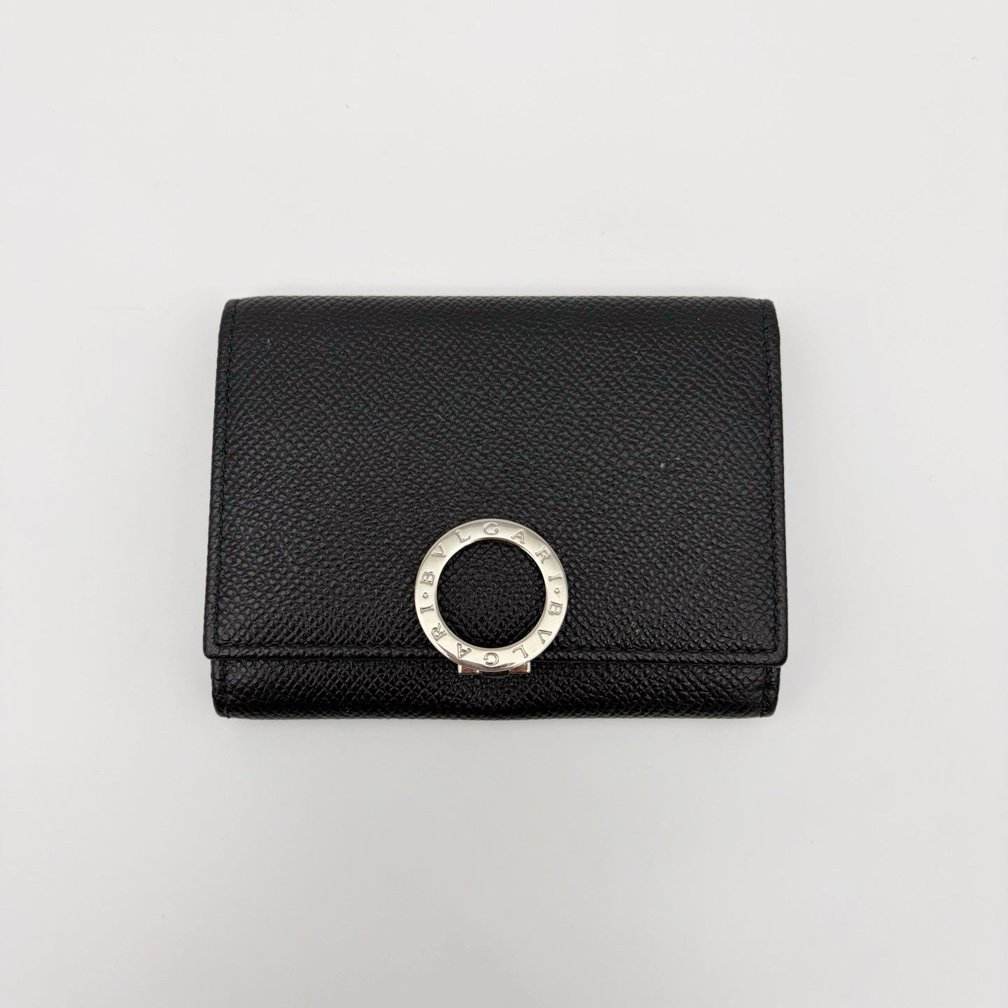 BVLGARI Black Leather Bi-Fold Wallet [Used]