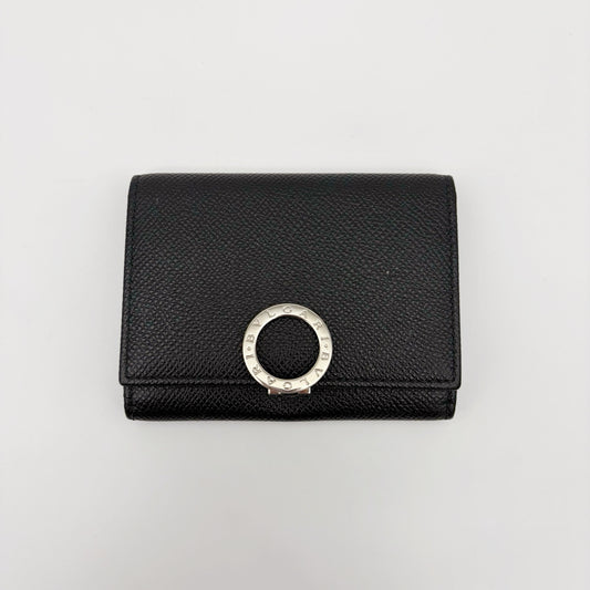 BVLGARI Black Leather Bi-Fold Wallet [Used]
