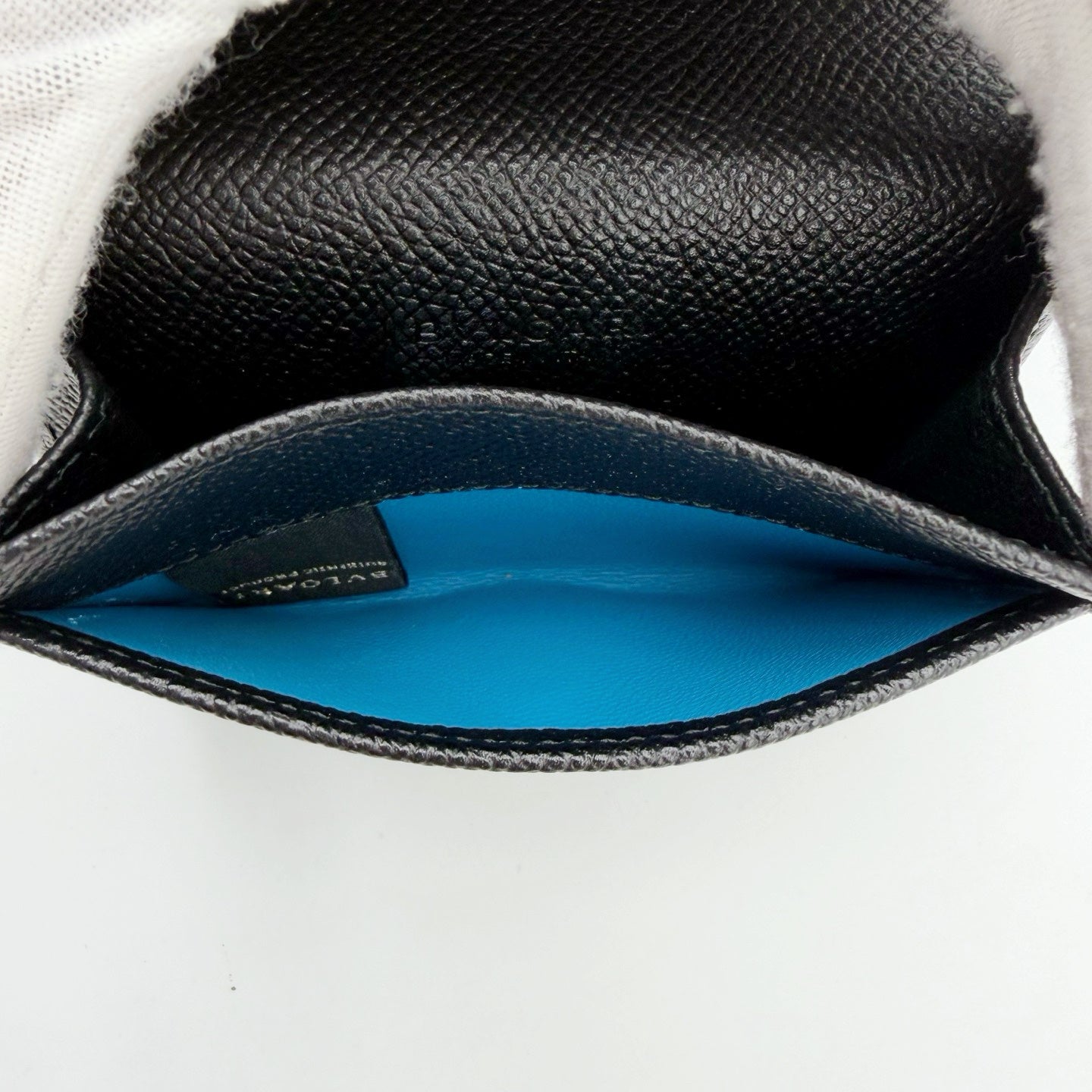 BVLGARI Black Leather Bi-Fold Wallet [Used]