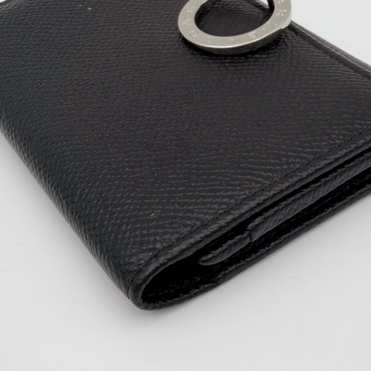 BVLGARI Black Leather Bi-Fold Wallet [Used]