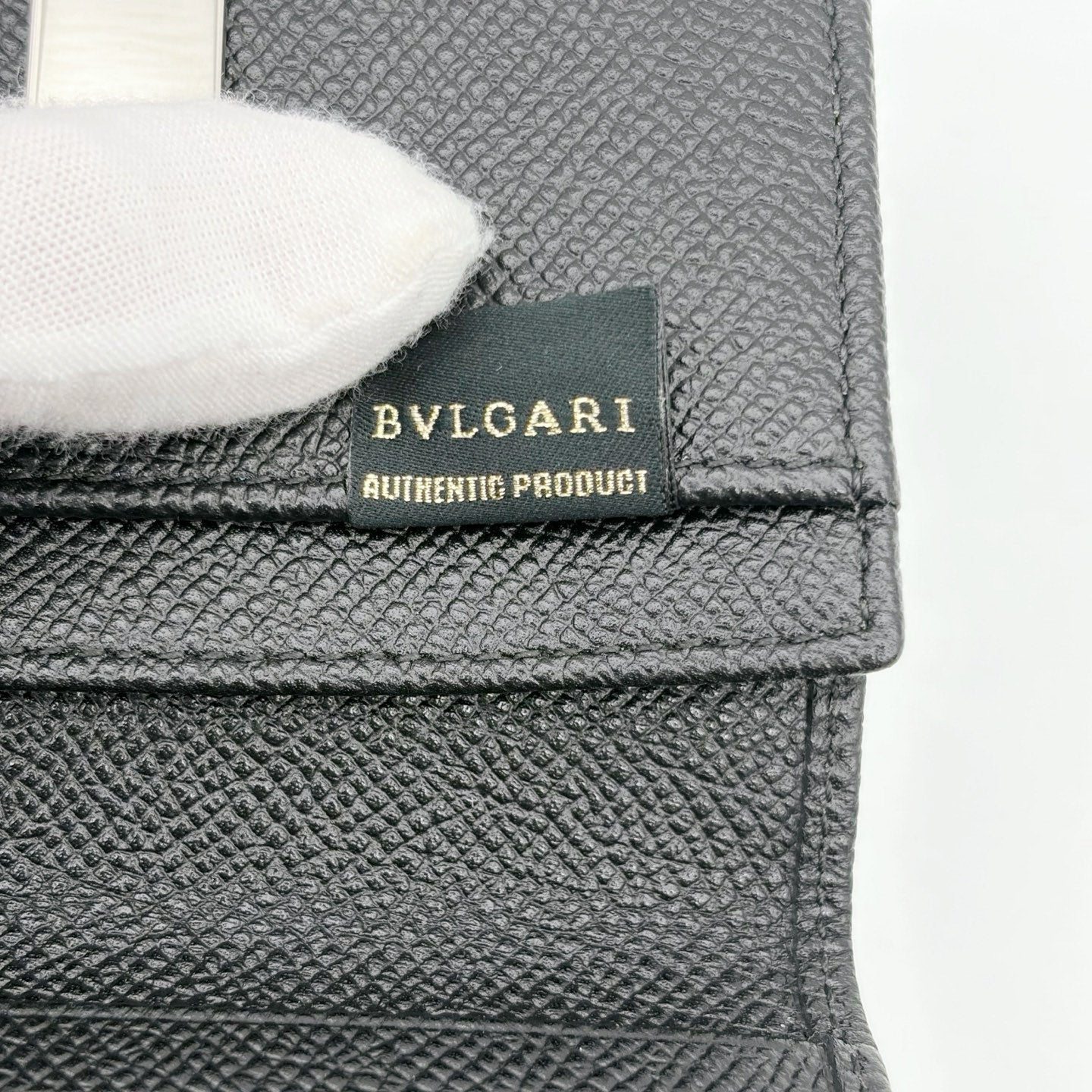 BVLGARI Black Leather Bi-Fold Wallet [Used]