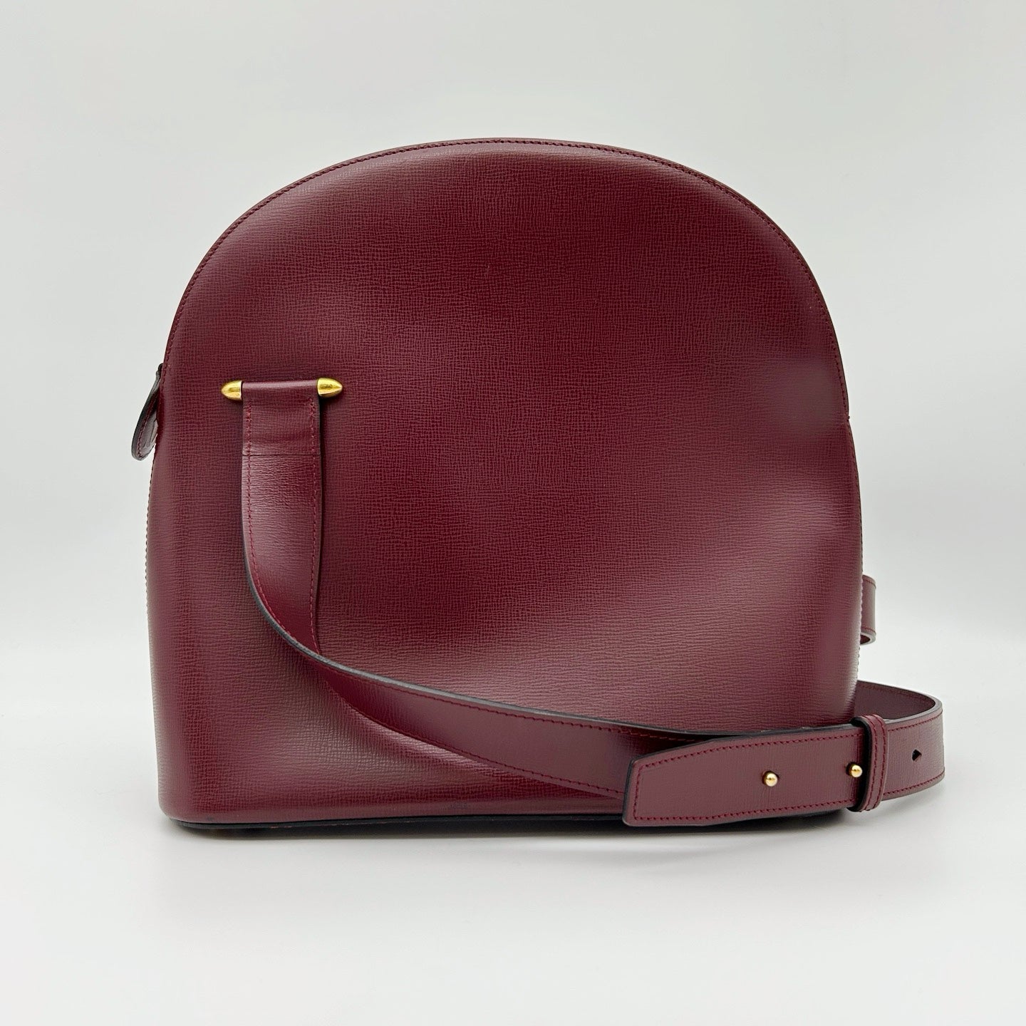 Cartier Bordeaux Leather Dome Shoulder Bag [Used]