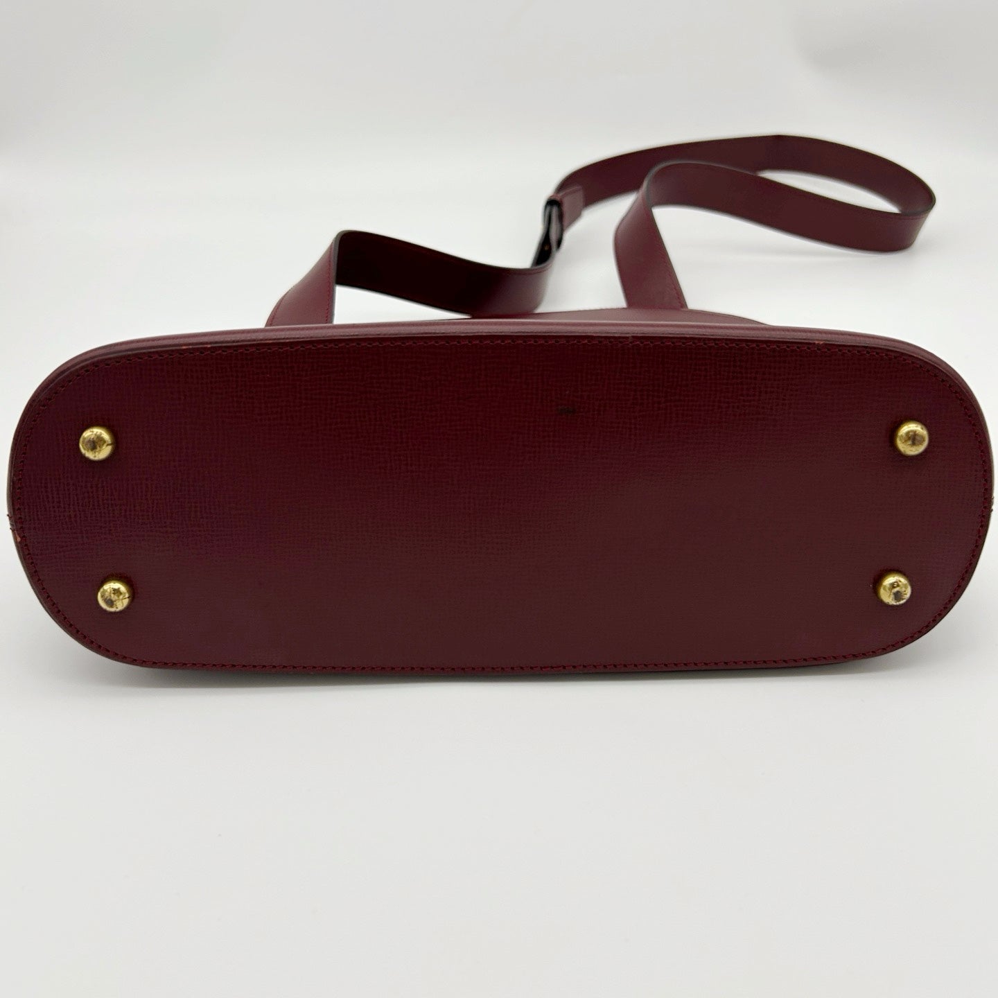 Cartier Bordeaux Leather Dome Shoulder Bag [Used]