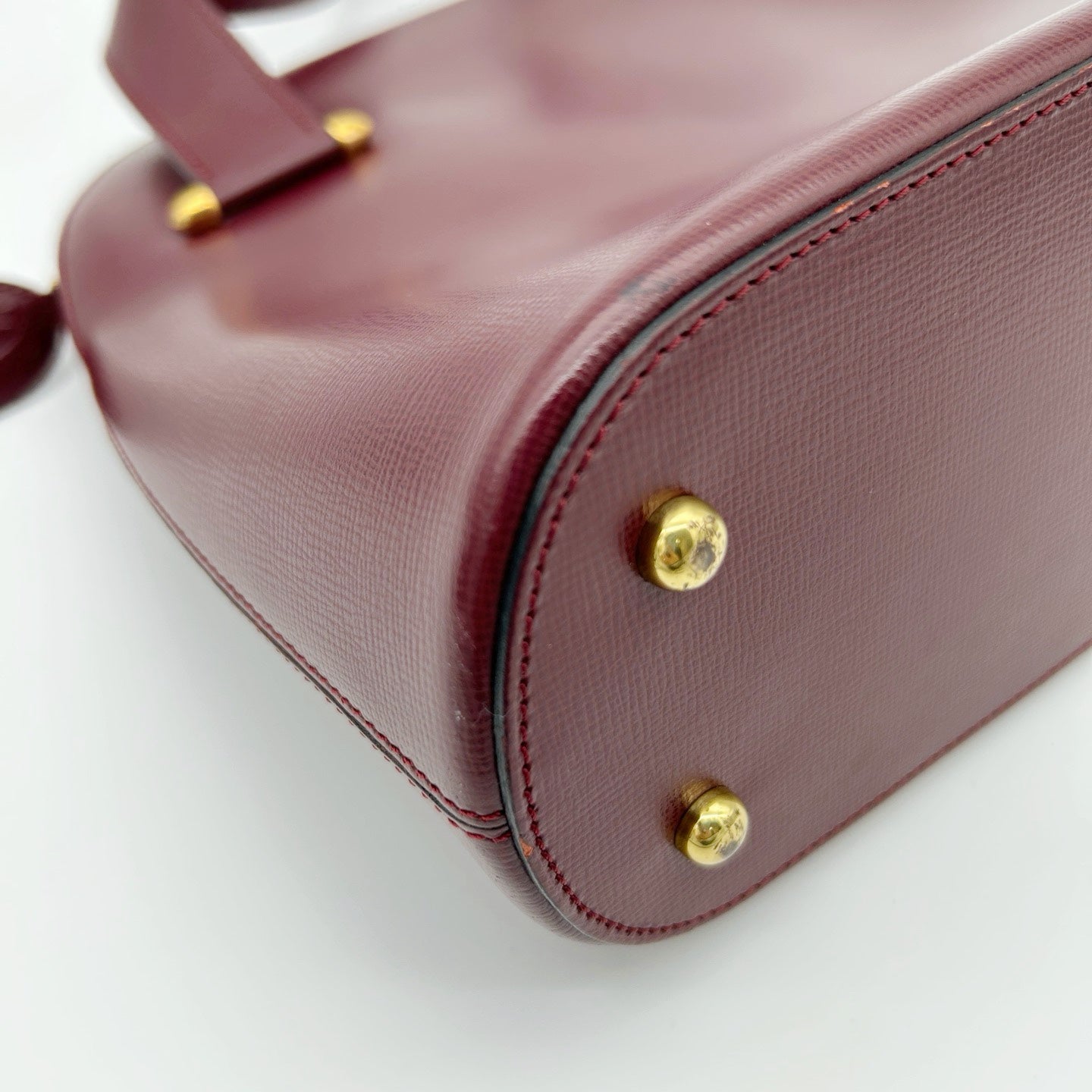 Cartier Bordeaux Leather Dome Shoulder Bag [Used]