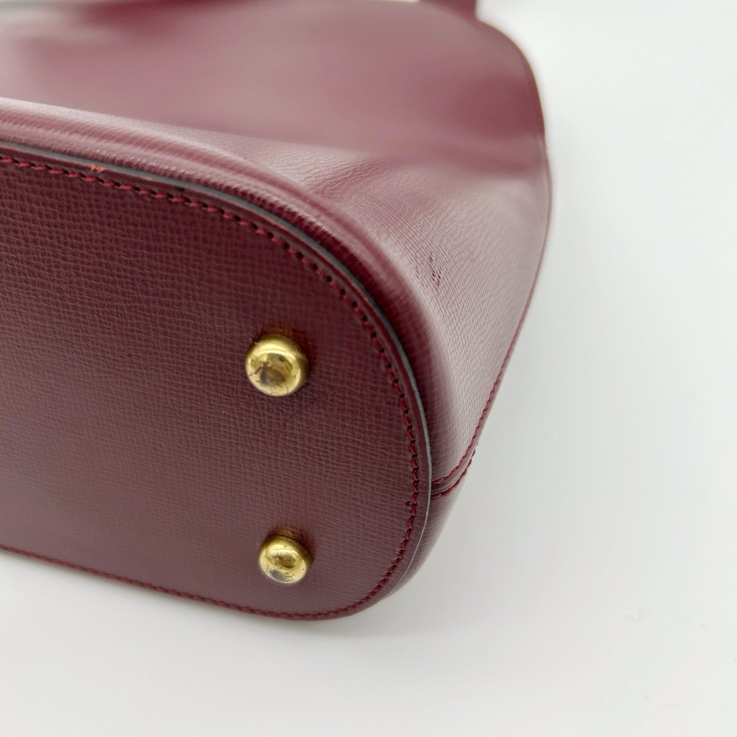 Cartier Bordeaux Leather Dome Shoulder Bag [Used]