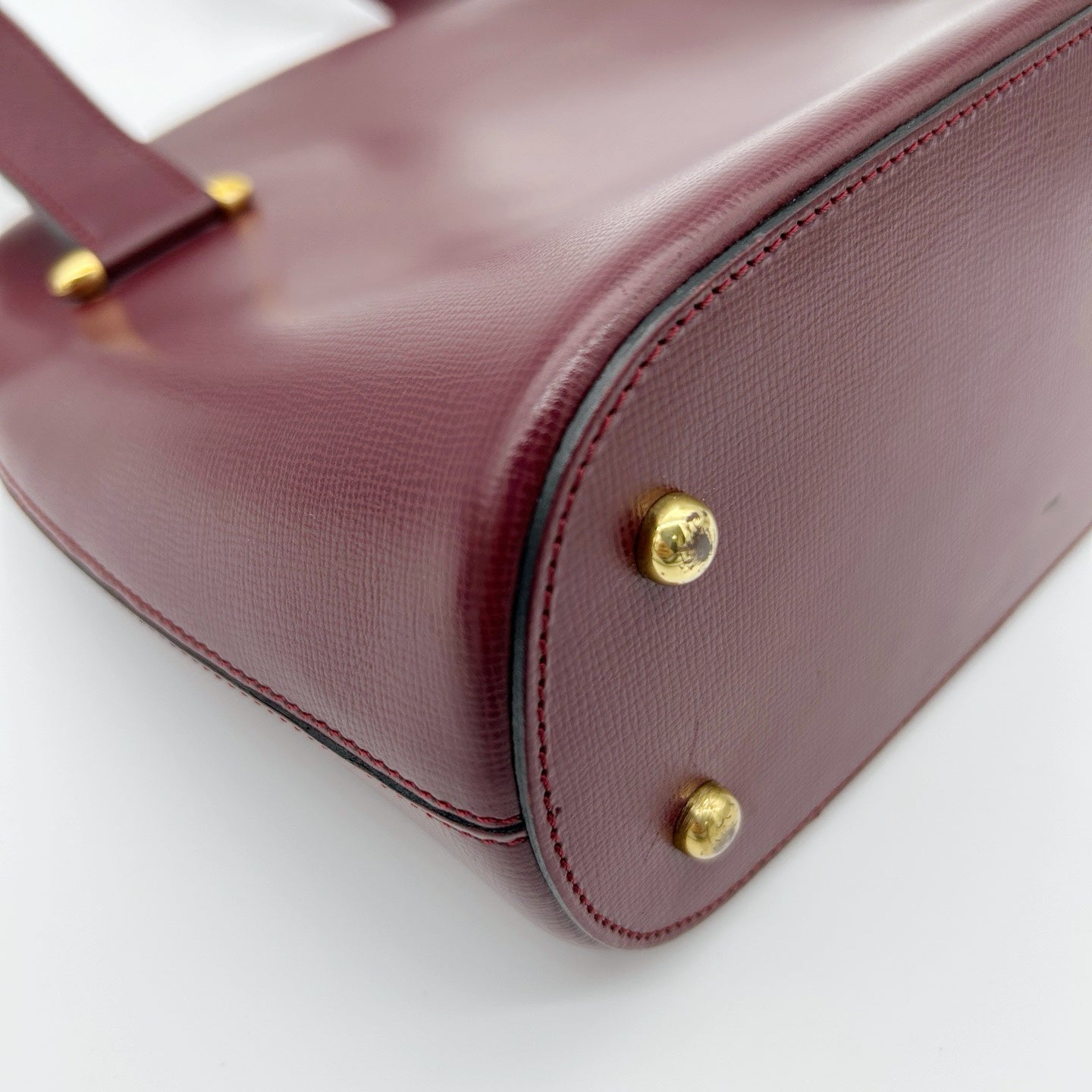 Cartier Bordeaux Leather Dome Shoulder Bag [Used]