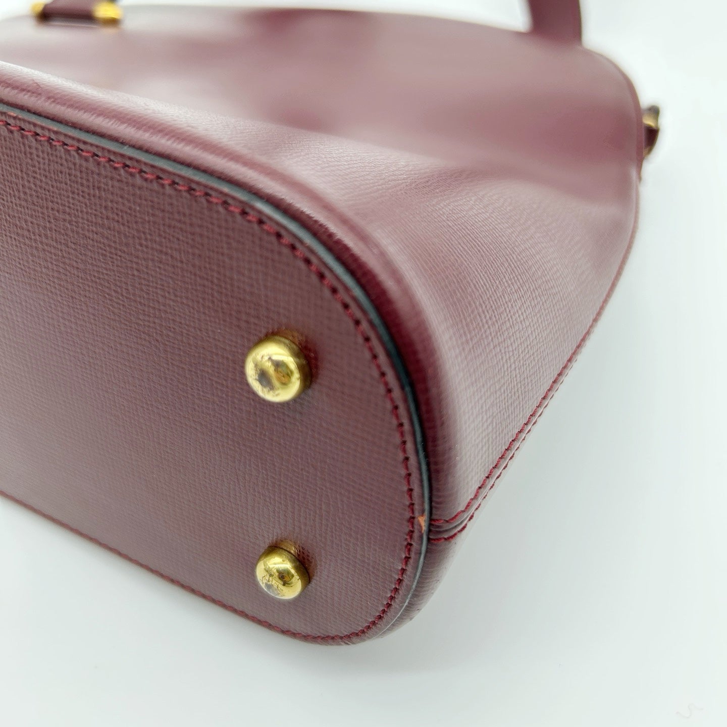 Cartier Bordeaux Leather Dome Shoulder Bag [Used]