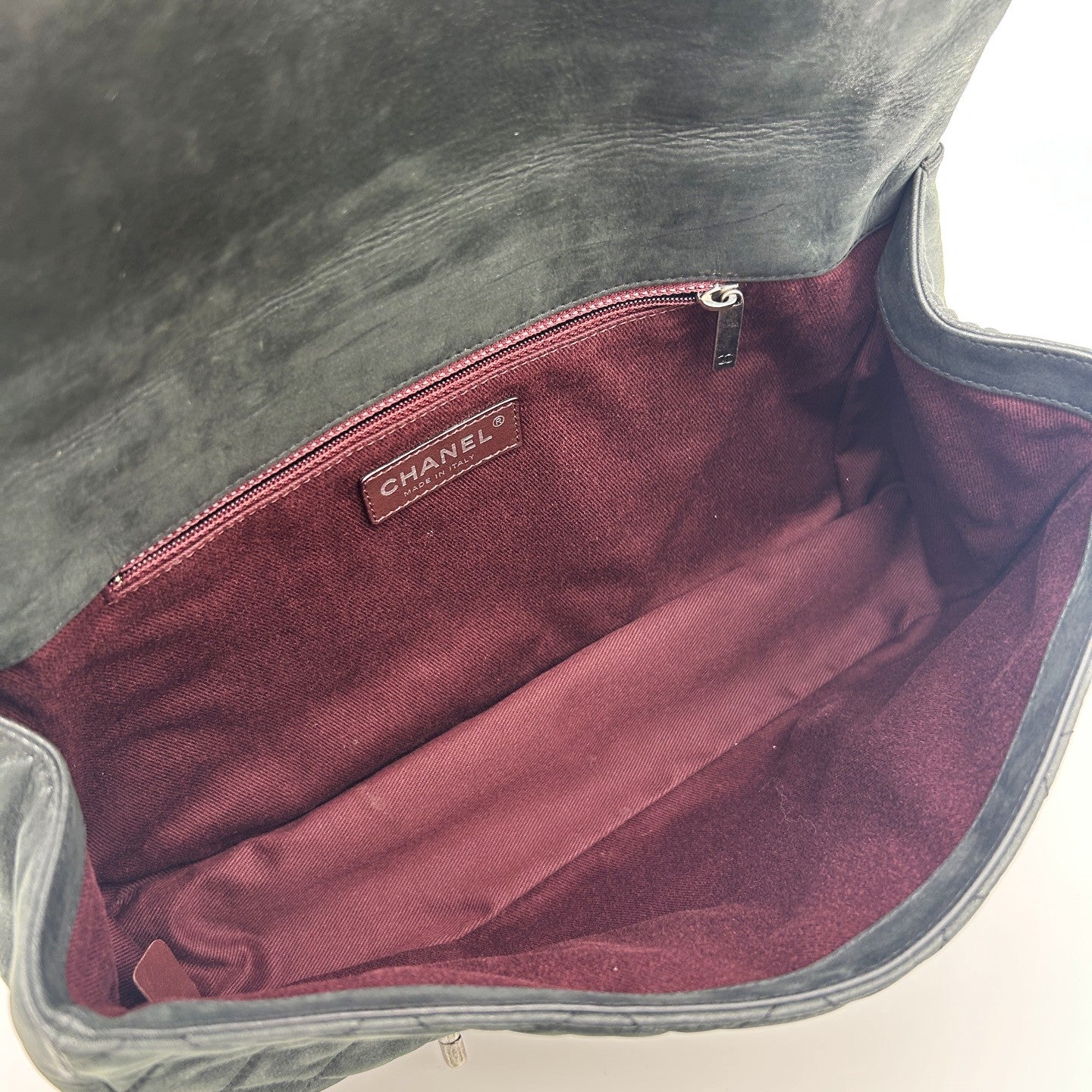 CHANEL Dark Green Pearl Calfskin 2-Way School Lock Messenger Bag [Used]