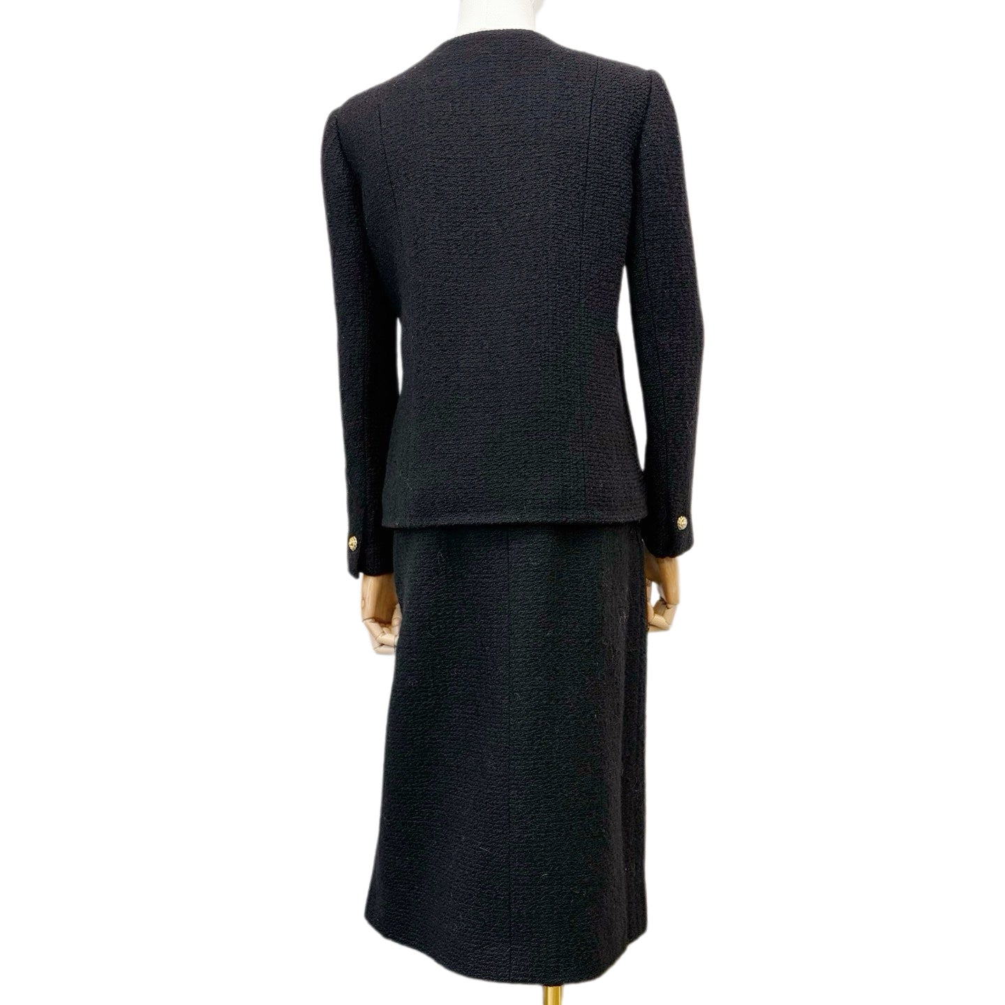 CHANEL Classic Black Tweed Skirt Suit Set Size 38 [Used]