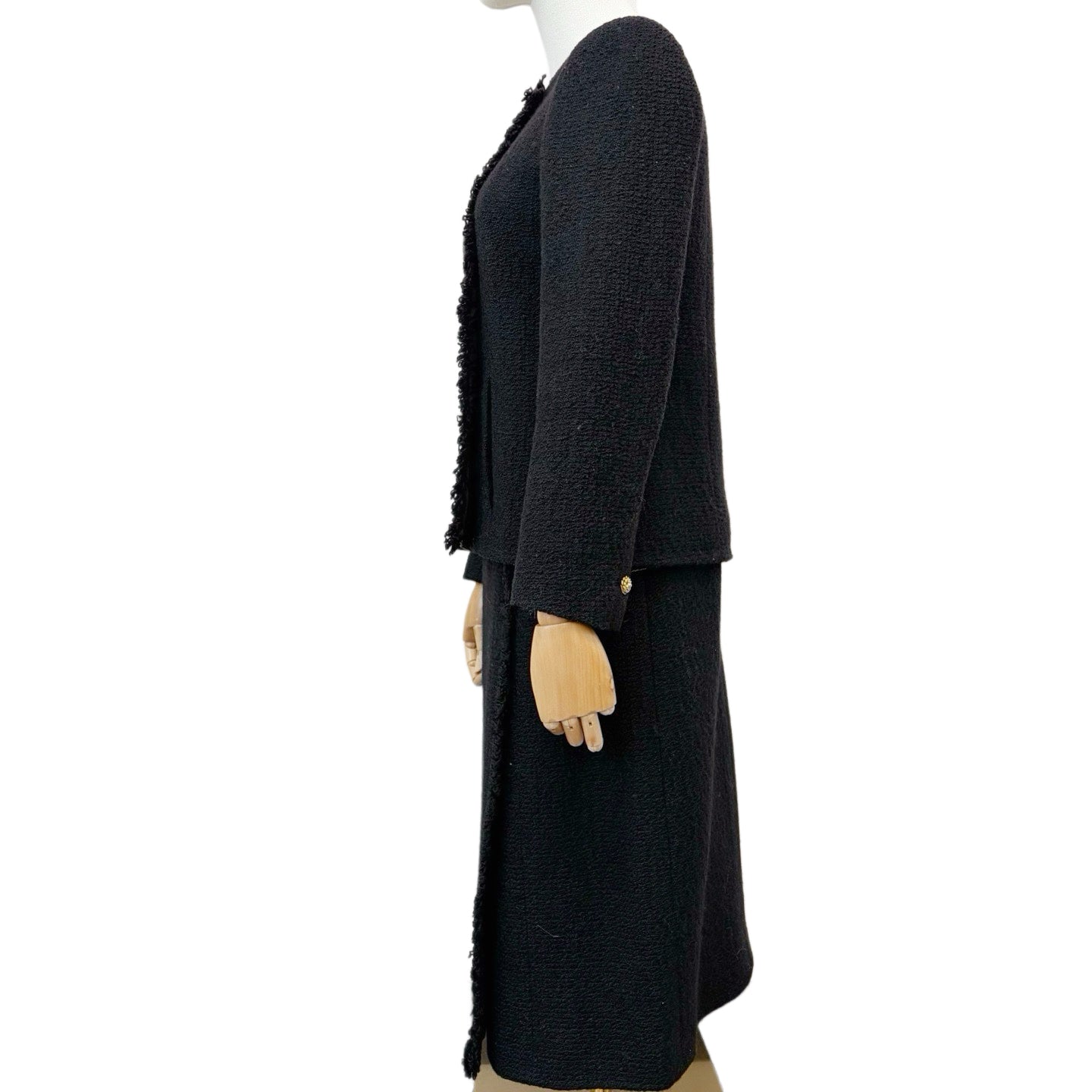 CHANEL Classic Black Tweed Skirt Suit Set Size 38 [Used]