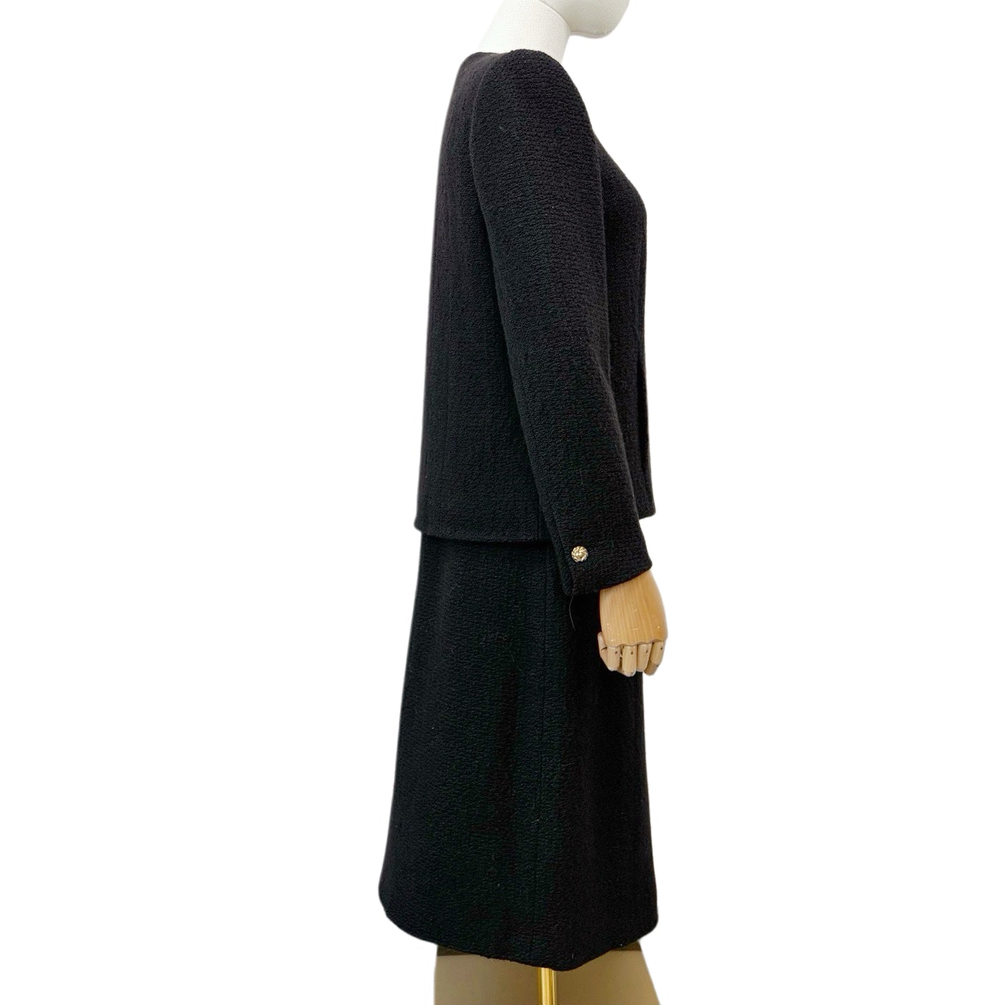 CHANEL Classic Black Tweed Skirt Suit Set Size 38 [Used]
