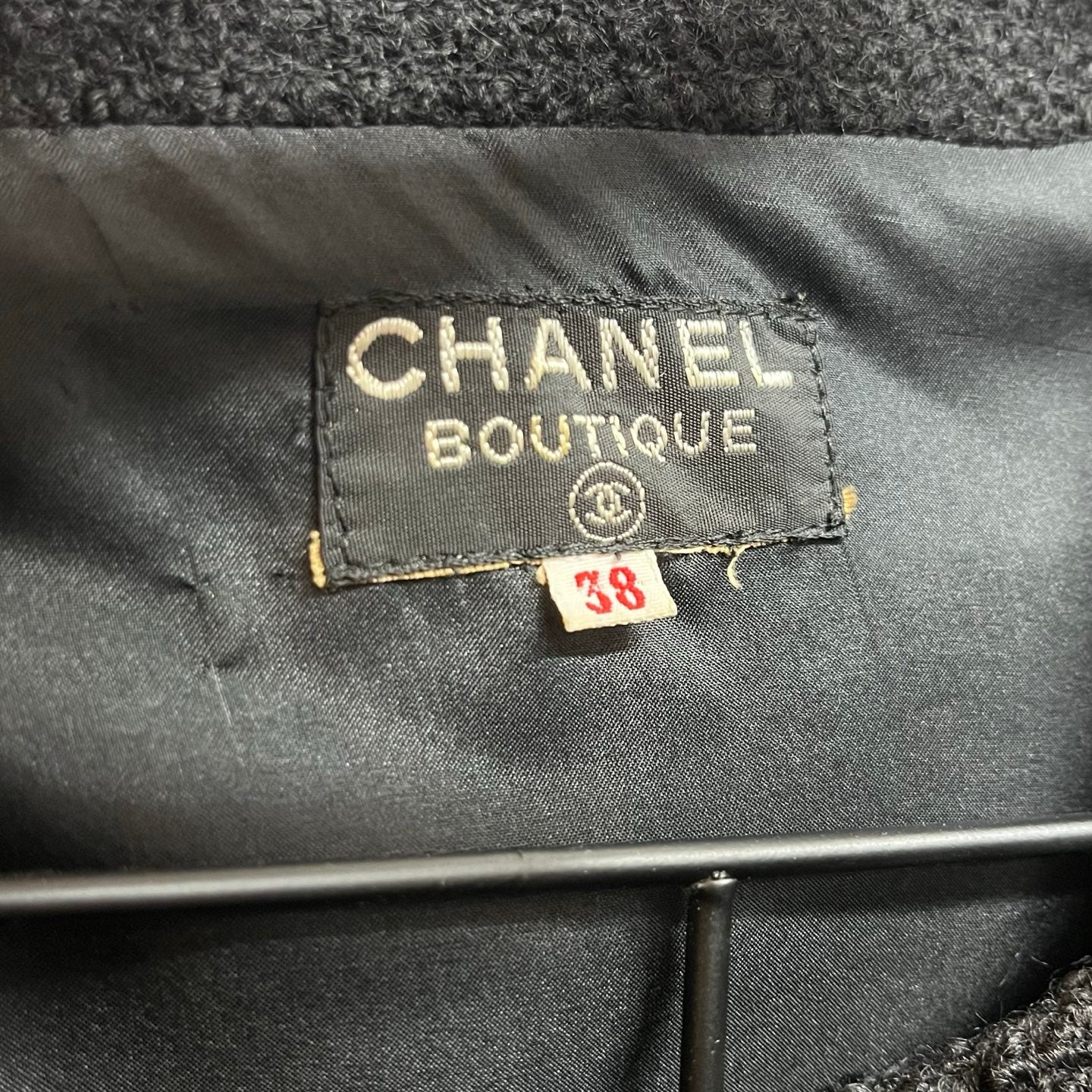 CHANEL Classic Black Tweed Skirt Suit Set Size 38 [Used]