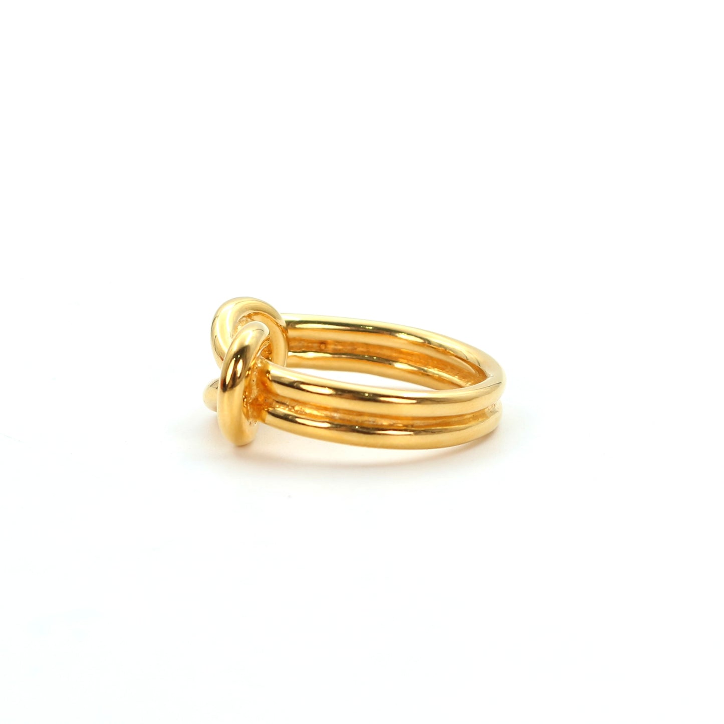 HERMÈS Gold Twisted Scarf Ring [Used]