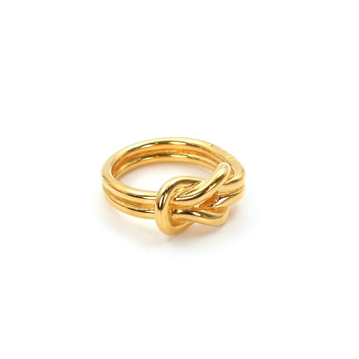 HERMÈS Gold Twisted Scarf Ring [Used]
