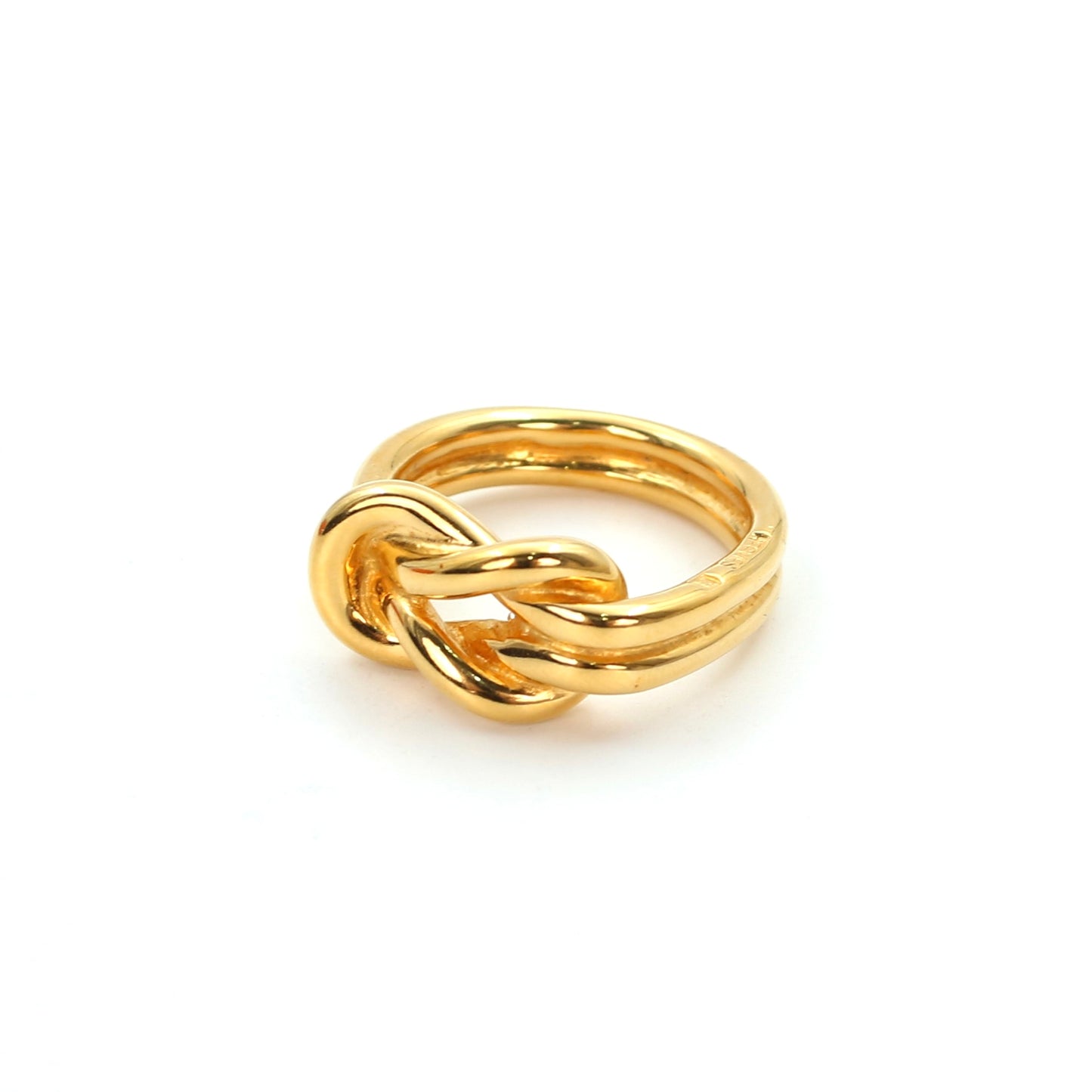 HERMÈS Gold Twisted Scarf Ring [Used]