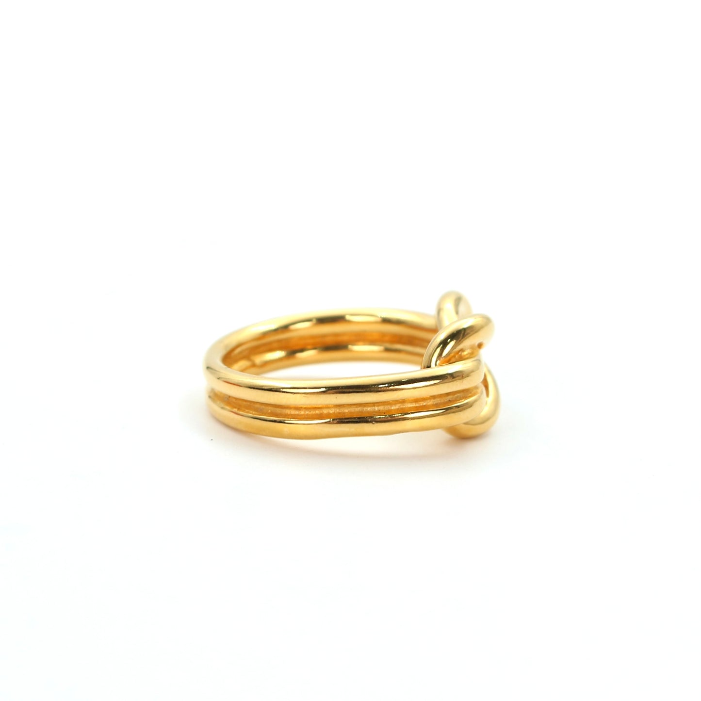 HERMÈS Gold Twisted Scarf Ring [Used]