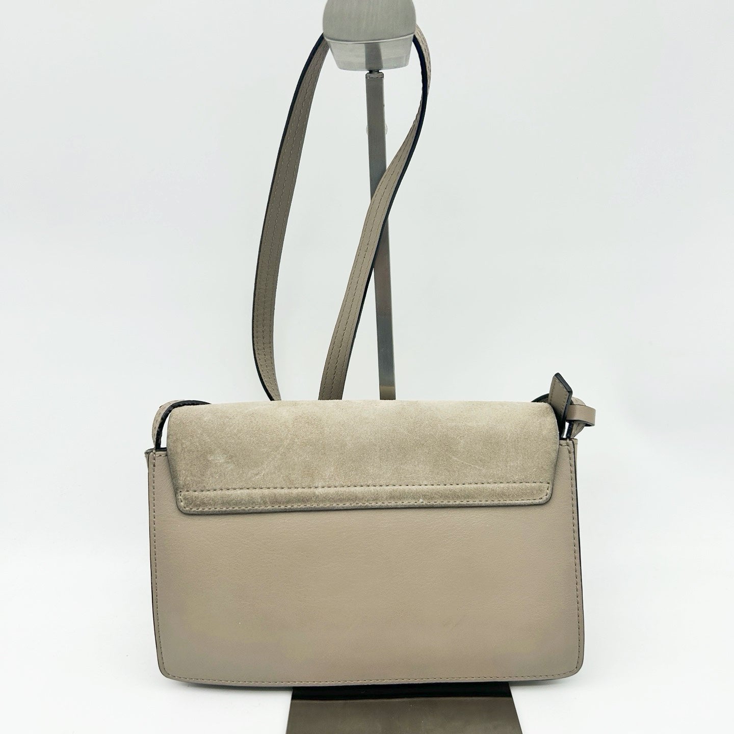 Chloé Faye Motty Grey Suede & Leather Shoulder Bag [Used]