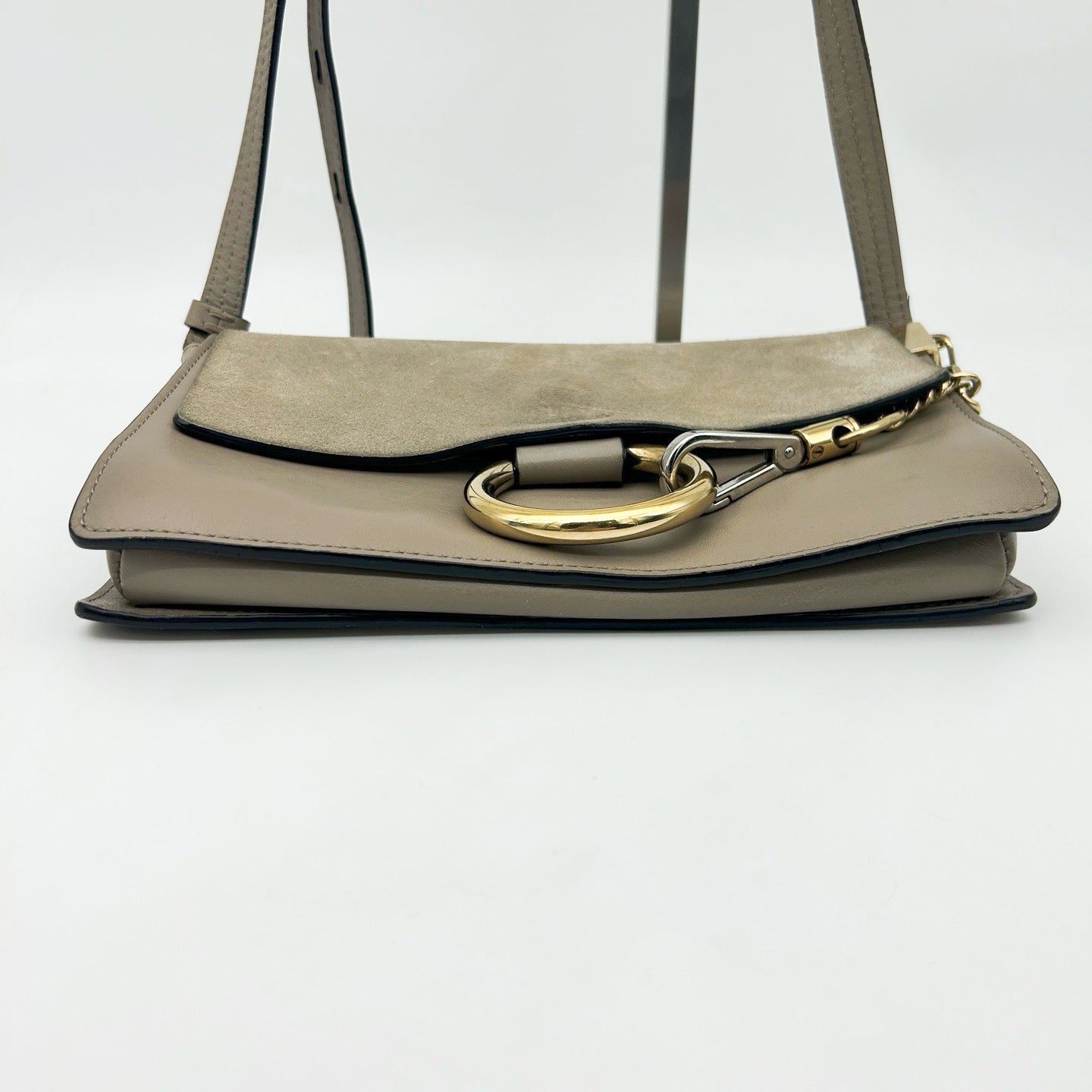 Chloé Faye Motty Grey Suede & Leather Shoulder Bag [Used]
