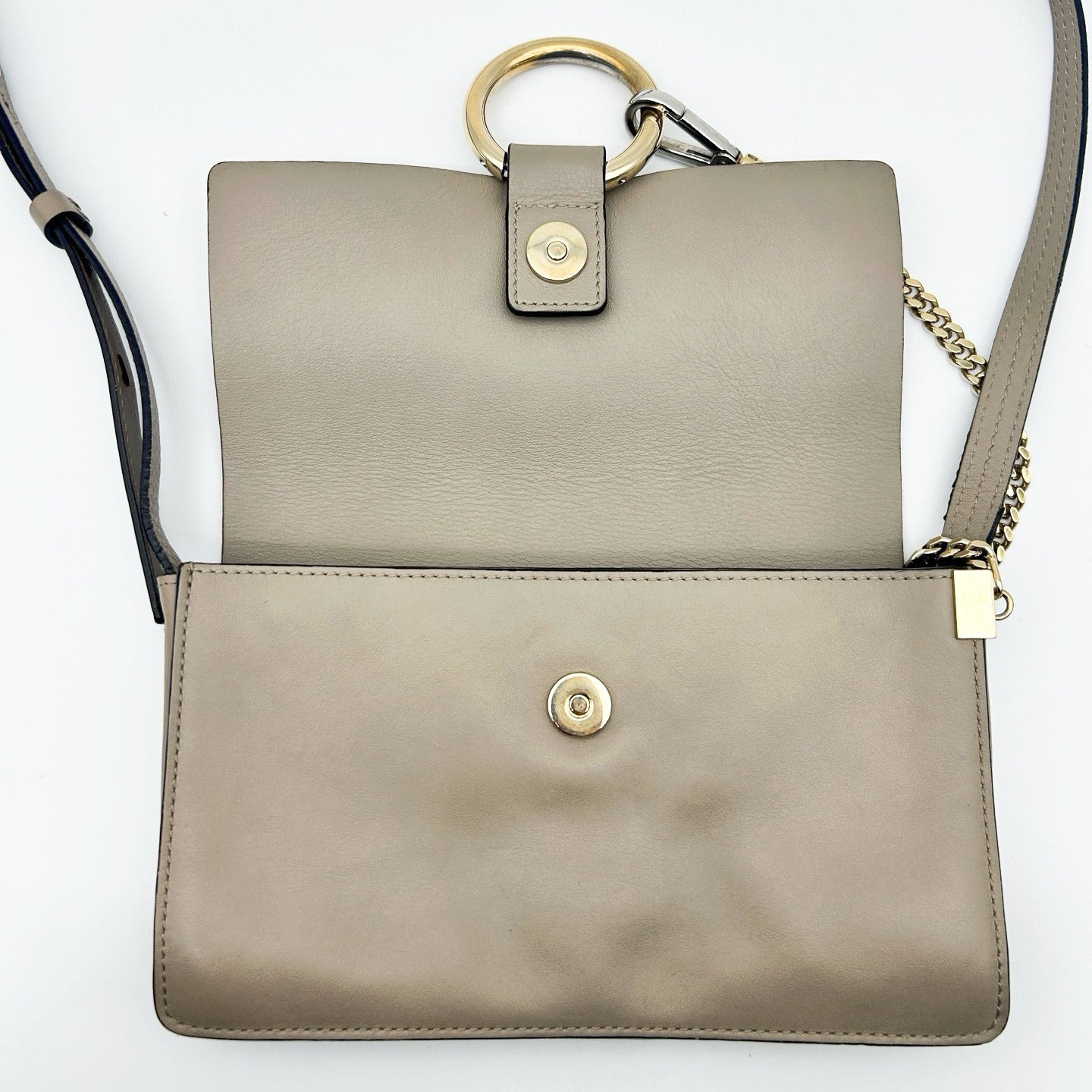 Chloé Faye Motty Grey Suede & Leather Shoulder Bag [Used]