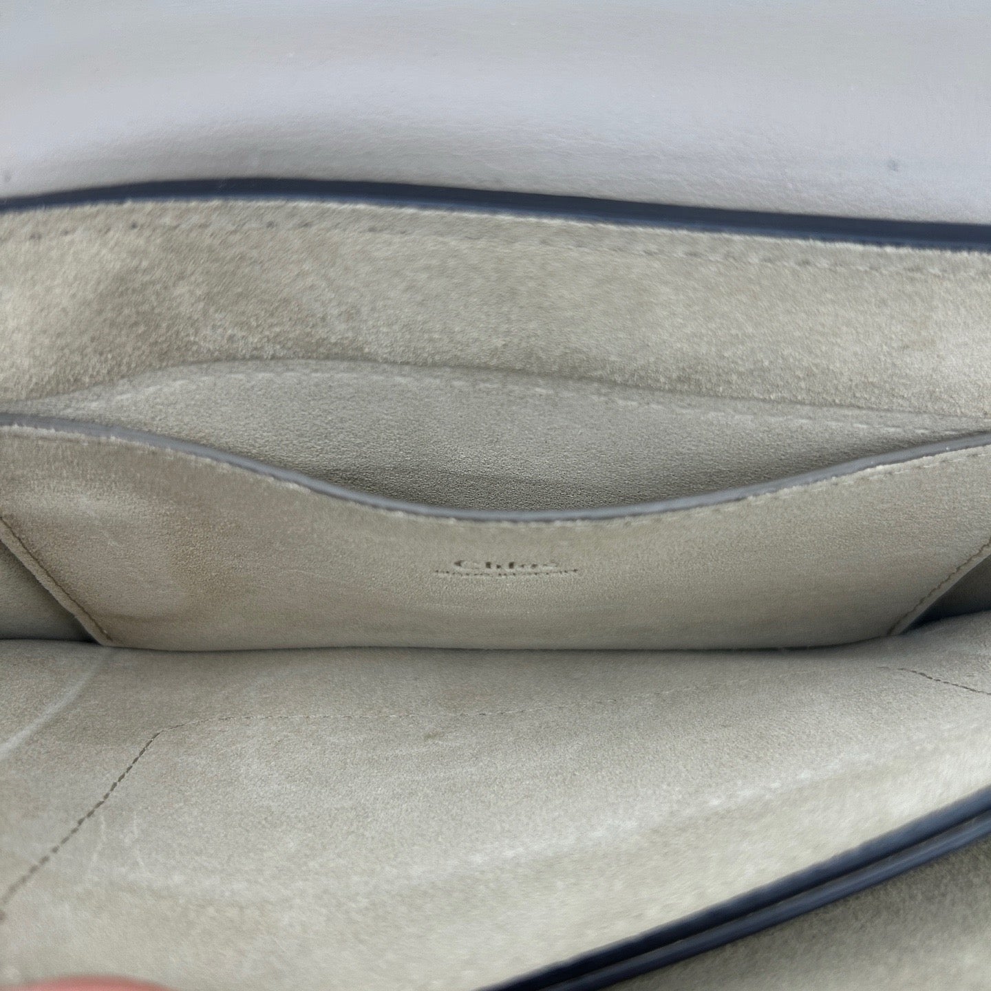 Chloé Faye Motty Grey Suede & Leather Shoulder Bag [Used]