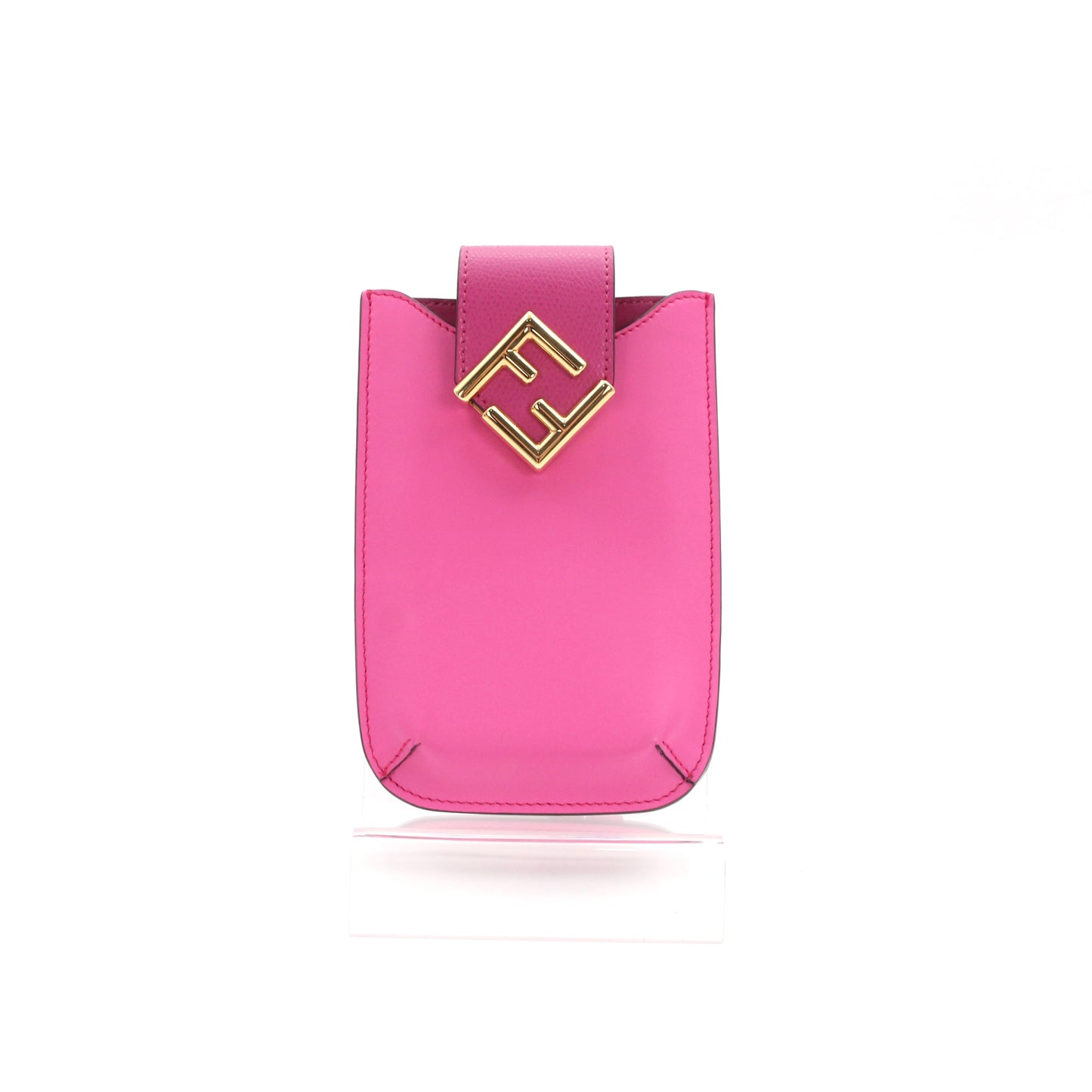 FENDI FF Diamond Leather Phone Pouch Pink [Unused]