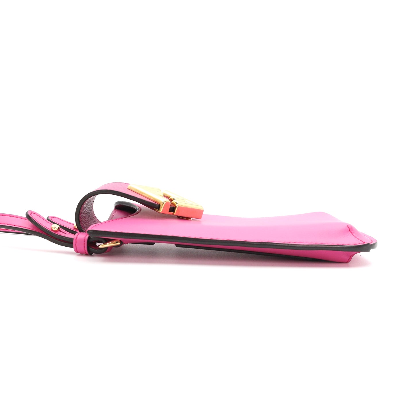 FENDI FF Diamond Leather Phone Pouch Pink [Unused]